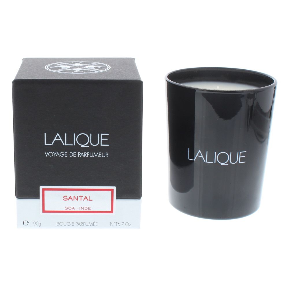 Lalique Parfums comes into the home with a luxurious collection of scented candles presented in a sleek black case. The Santal scented candle evokes the warm and heady scent of sandalwood, patchouli and cumin around a blazing fire