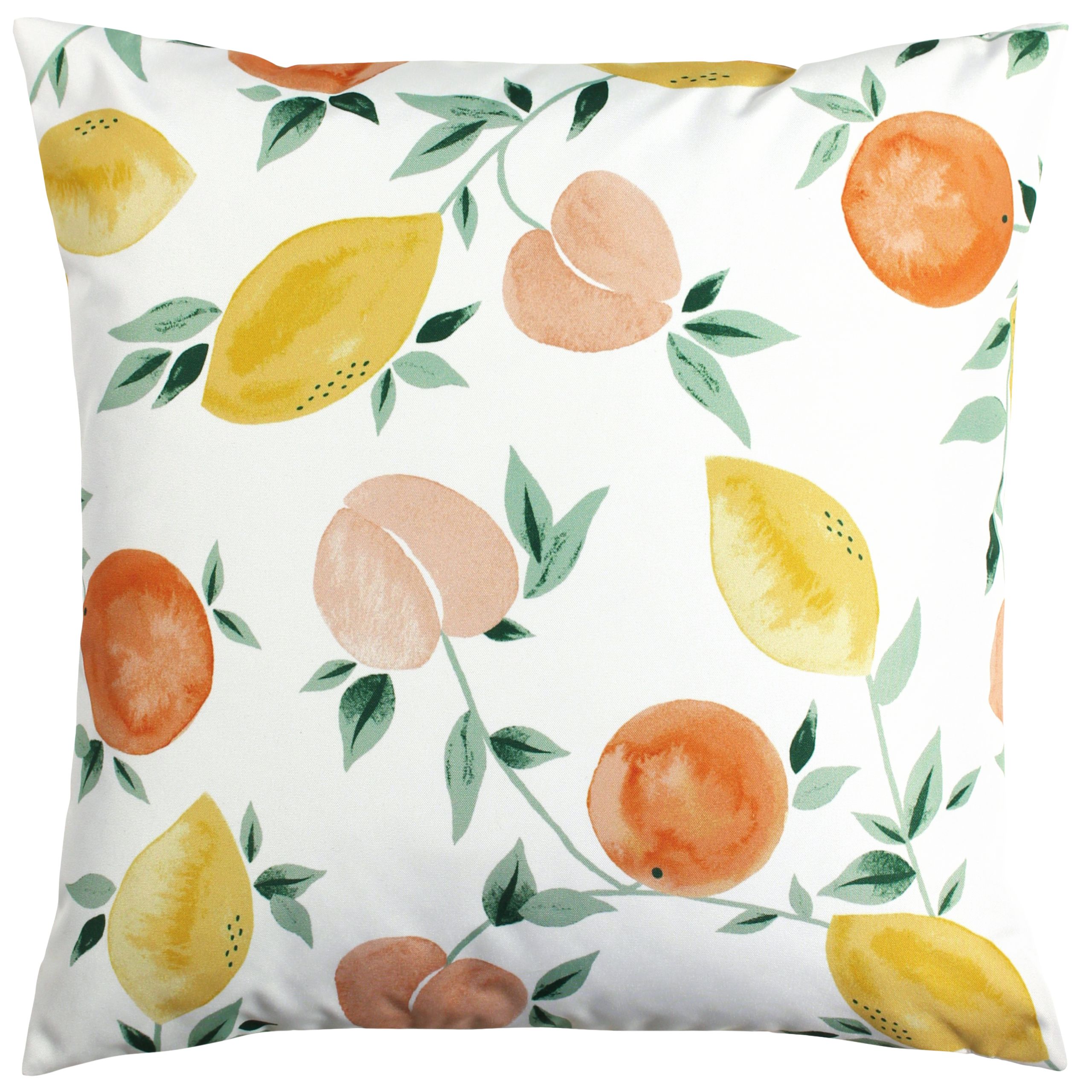 Add a pop of colour to you garden this summer. Featuring a bold watercolour print of seasonal fruits, this cushion is the perfect accompaniment for that outdoor experience.