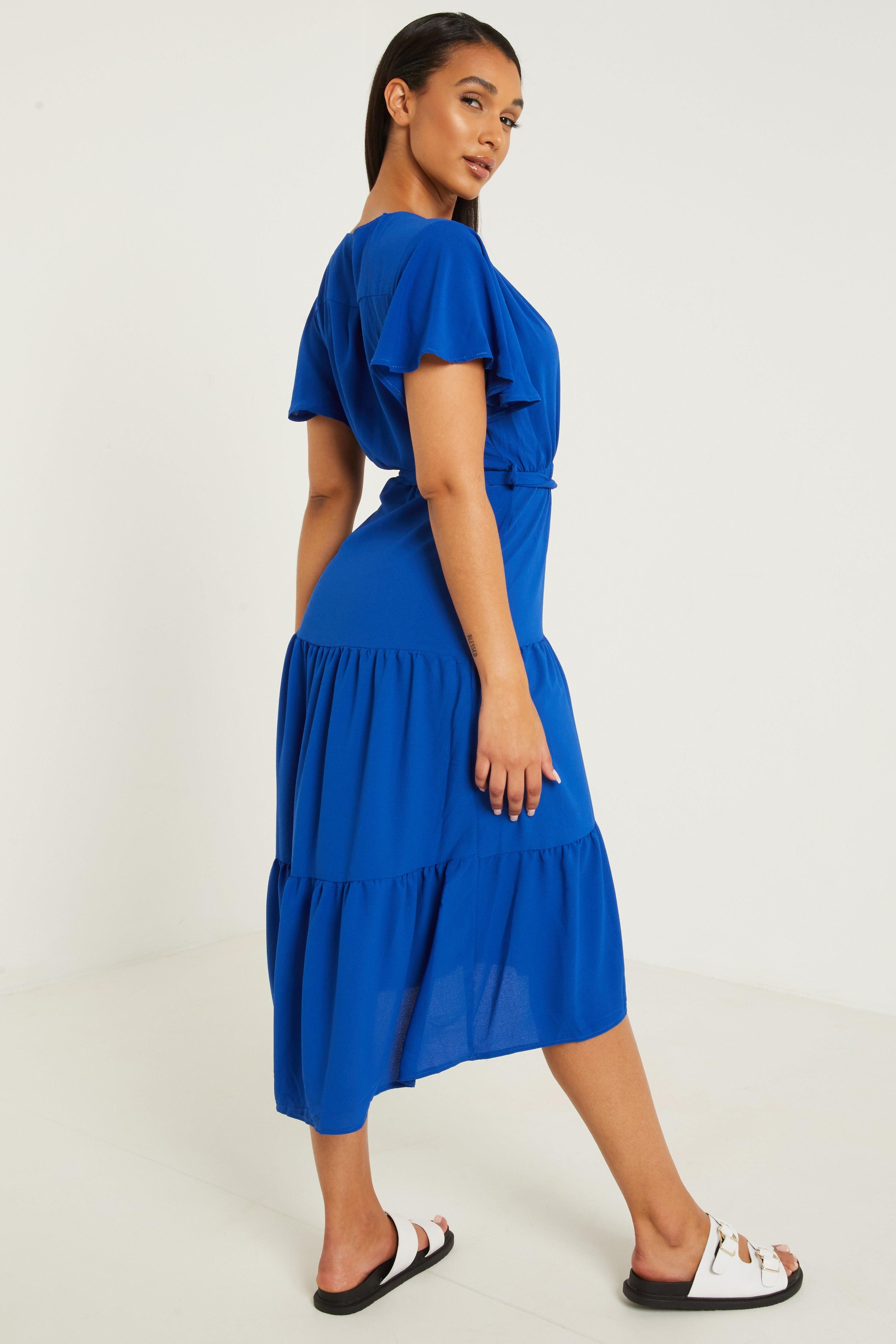 wrap dip hem dress