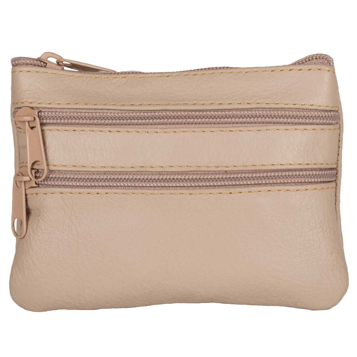 Measure: 7 * 10 * 1 cm. Women's purse, made of leather with zipper closure. It is very flexible and easy to clean. It has two exterior pockets with zip. Interior lined with textile. Very practical and comfortable. 100% natural skin. MADE IN SPAIN.