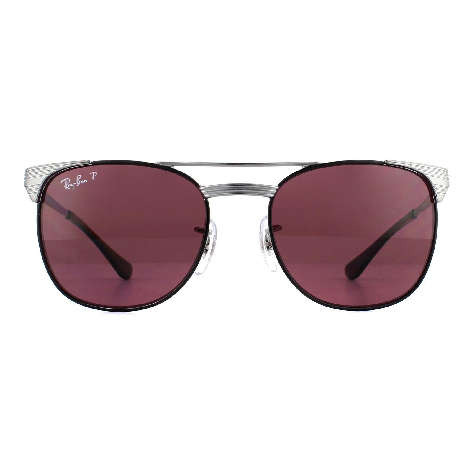Ray-Ban Junior Sunglasses Signet Junior 9540S 259/5Q Gunmetal Black Violet Mirror Polarized 47mm are a smaller scale version of the full on retro style that is the Ray-Ban Signet. Striped detailed double bridge and temples with rounded polarized lenses are the bee's knees!