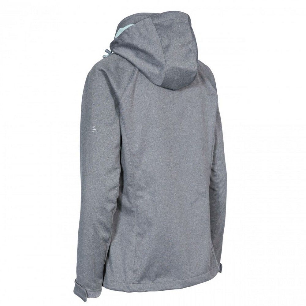 Adjustable zip off hood. Contrast bonded back. 3 zip pockets. Chin guard. Flat cuff with tab. Contrast trims. Drawcord at hem. Waterproof 8000mm, breathable 3000mvp, windproof. 100% Polyester, TPU membrane. Trespass Womens Chest Sizing (approx): XS/8 - 32in/81cm, S/10 - 34in/86cm, M/12 - 36in/91.4cm, L/14 - 38in/96.5cm, XL/16 - 40in/101.5cm, XXL/18 - 42in/106.5cm.
