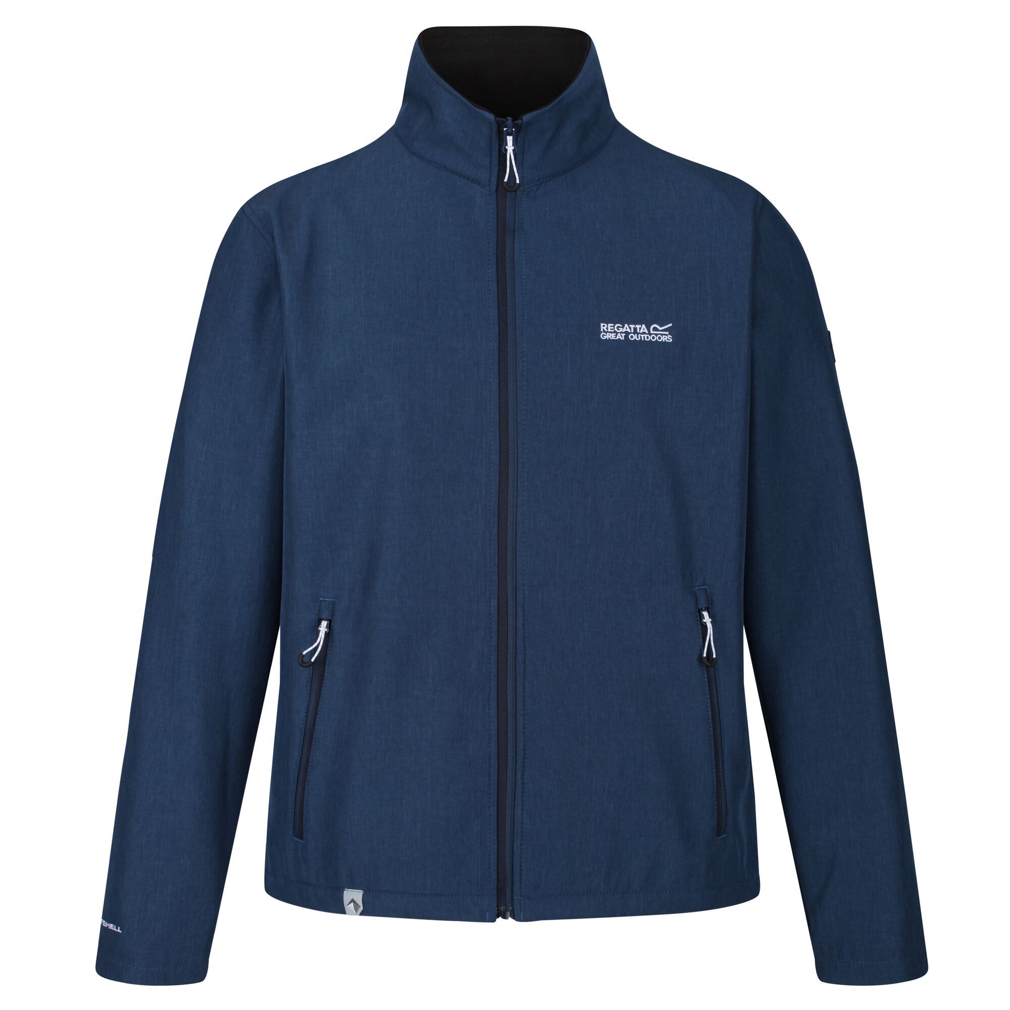 Material: 96% polyester & 4% elastane. Warm backed woven stretch softshell fabric. Durable water repellent finish. Wind resistant. 2 zipped lower pockets. Adjustable shockcord hem.