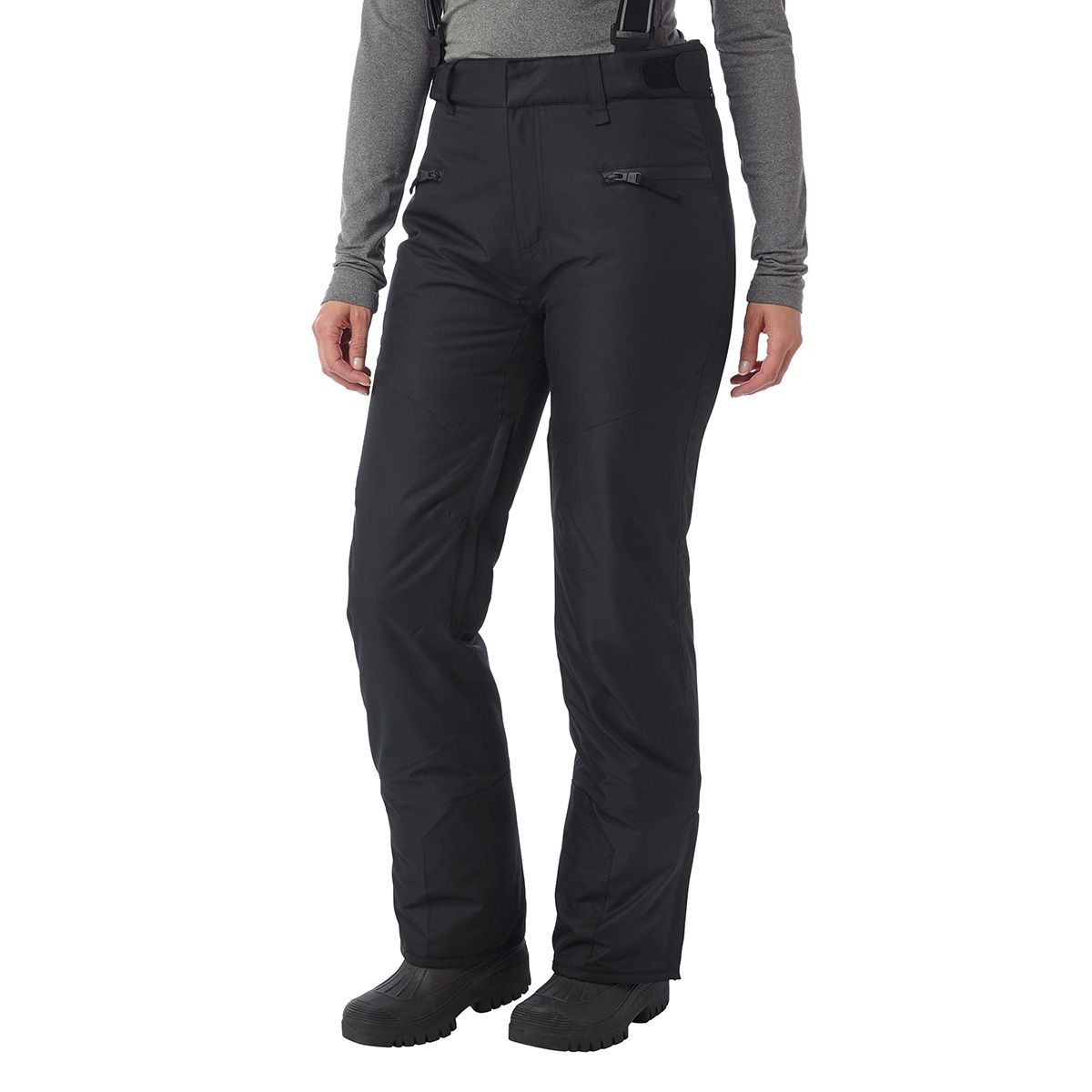 Practical ski wear without the sky-high price point. These snug salopettes offer waterproof and breathable performance with reliable insulation and sleek, ergonomic design. The legs feature reinforced panels, snow gaiters, articulated knee darts and soft tricot patches plus inner thigh zip vents for comfort. Complete with adjustable, detachable braces.