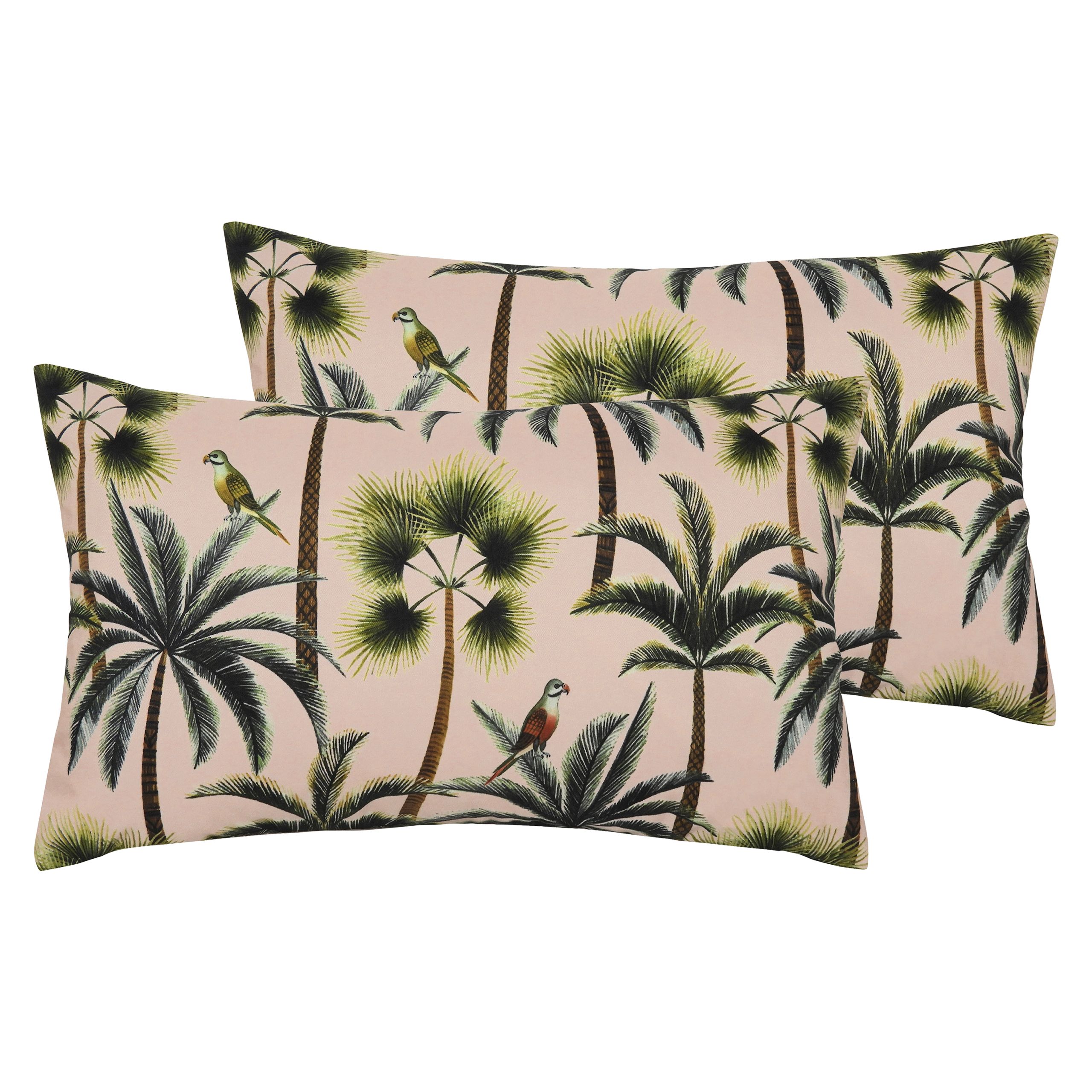 Bring the tropical feels to your outdoor space. This fully reversible design in beautiful pink and green tones is sure to stand out in any garden.