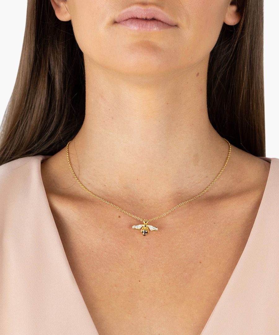 Gold-plated Crystal Bee Pendant