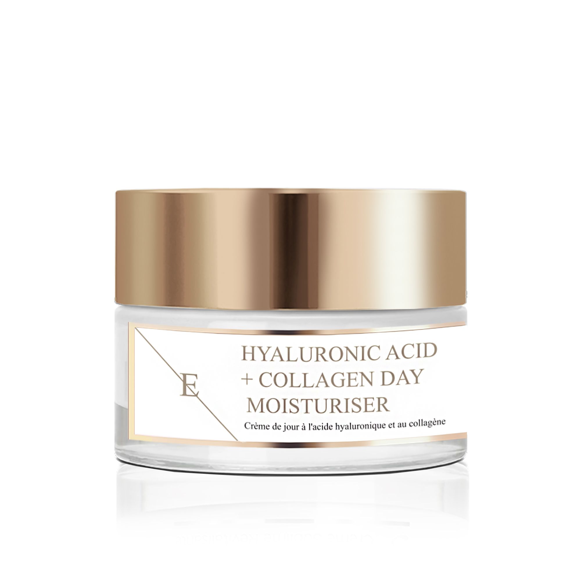 HYALURONIC ACID AND COLLAGEN DAY CREAM 50ml

This anti-ageing day cream contains hydration boosting Hyaluronic Acid and Collagen Amino acids. The cream aims to smoothen the look of dehydration lines for youthful plump and nourished looking complexion.

Key Ingredients:

HYALURONIC ACID
Hyaluronic Acid is naturally found in our skin, as we age our body's natural production of hyaluronic acid slows down. Hyaluronic acid is a key element making the skin looking plump and youthful as it hold moisture 1000 times its own weight. Our hyaluronic acid is called Sodium Hyaluronate and it is smaller size of hyaluronic acid that is able to penetrate and hydrate more deeper levels of the skin than normal hyaluronic acid.

COLLAGEN AMINO ACIDS
Collagen is naturally found in our skin and as we age the production of collagen slows down. As an skincare ingredient collagen aims to boost plumpness and the look of the skin by bringing moisture and hydration to the skin.

SWEET ALMOND OIL
Sweet almond oil is high in natural fatty acids and it nourishes and keeps skin moisturised.

GREEN TEA LEAF EXTRACT
Green tea leaf extract is powerful antioxidant that protects the skin from free radical damage and so aims to contribute to prevention of the signs of premature ageing.

PROVITAMIN B5
Provitamin B5 aims to retain and preserve moisture. Provitamin B5 protects the skin barrier and helps the skin to retain its moisture levels and shield it from irritation. By applying a product with Provitamin B5, you will maximise your skin hydration while improving its softness and elasticity.

Directions for use: Apply pea-sized amount of the cream on cleansed face, neckline and neck in the morning.