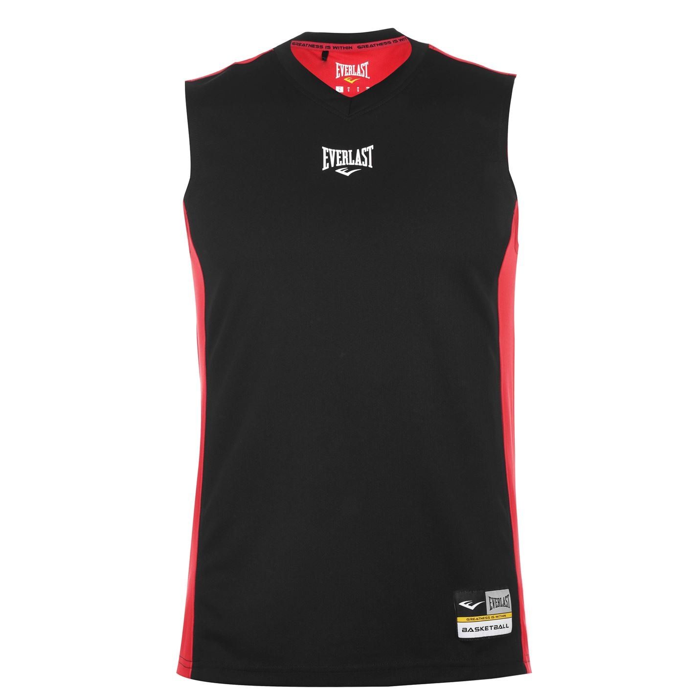 <h2>Everlast Basketball Jersey Mens</h2>
Show off your skills on the court whilst staying cool under pressure in this Everlast Basketball Jersey. The jersey is designed with a v-neck collar and a sleeveless style for a comfortable fit and benefits from a mesh back panel for breathability and ventilation to improve body temperature. Contrasting panels and Everlast branding finishes off the design of the jersey for a great look.

> Mens basketball top
> Sleeveless
> V-neck
> Mesh back
> Contrasting panels
> Everlast branding
> 100% polyester
> Machine washable