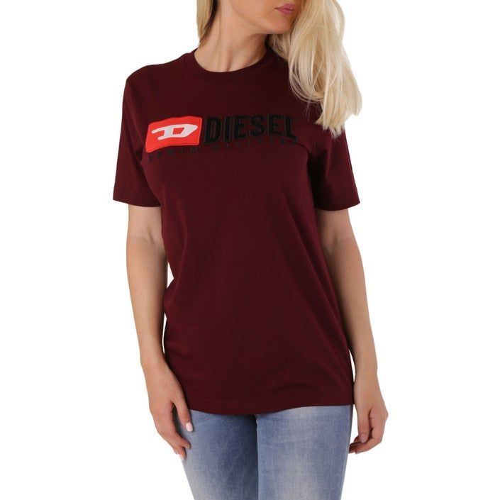 Brand: Diesel   Gender: Women   Type: T-shirts   Color: Red   Pattern: Print   Neckline: Round Neck   Sleeves: Short Sleeve   Fastening: Slip On   Season: Spring/summer . print:graphic. neckline:round-neck. sleeves:half-sleeves