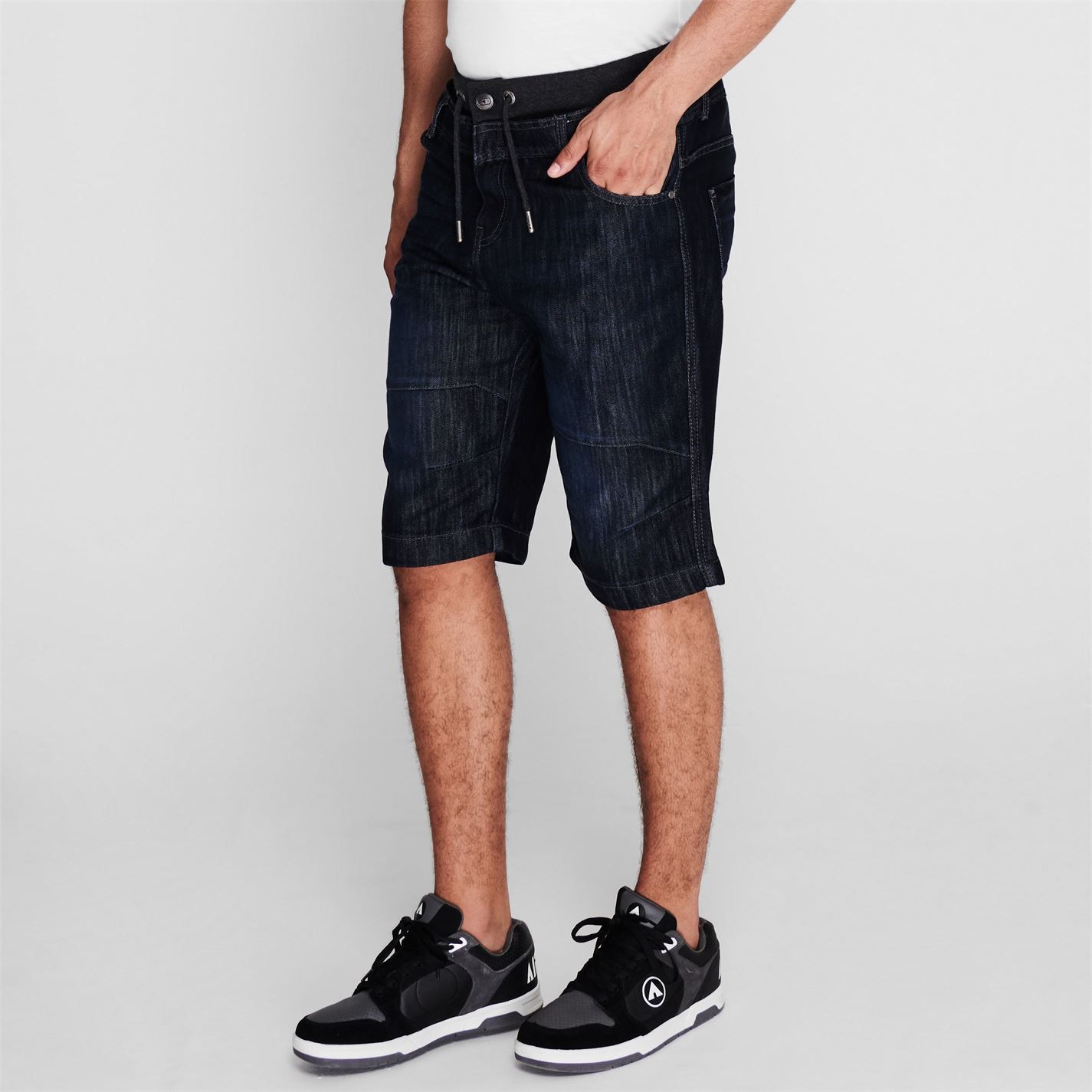 No Fear Double Waist Denim Shorts  Update your Spring/Summer wardrobe with the No Fear Double Waist Denim Shorts from No Fear. Crafted with an abundance of pockets and classic belt loops, these bottoms are perfect for casual days.