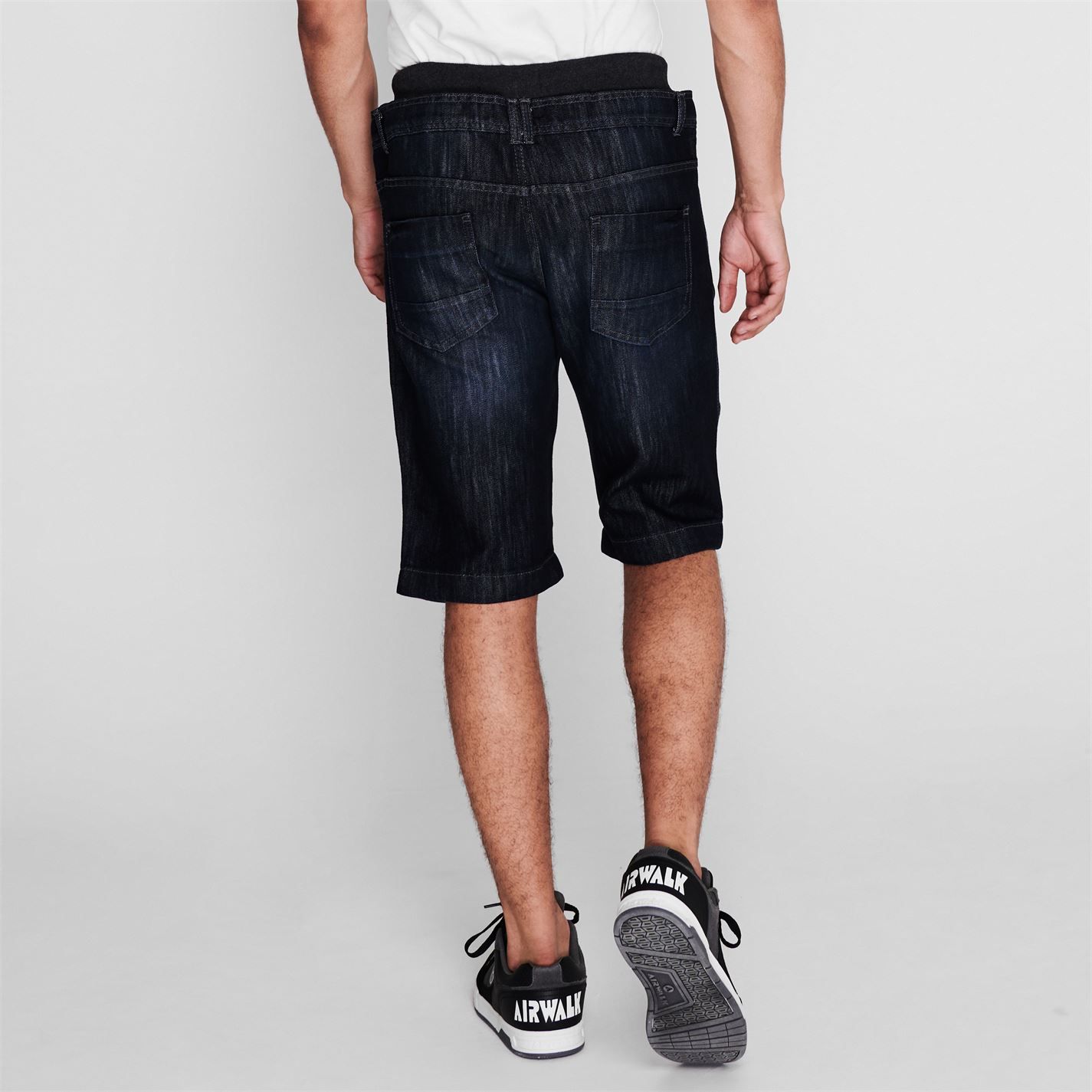 No Fear Double Waist Denim Shorts  Update your Spring/Summer wardrobe with the No Fear Double Waist Denim Shorts from No Fear. Crafted with an abundance of pockets and classic belt loops, these bottoms are perfect for casual days.