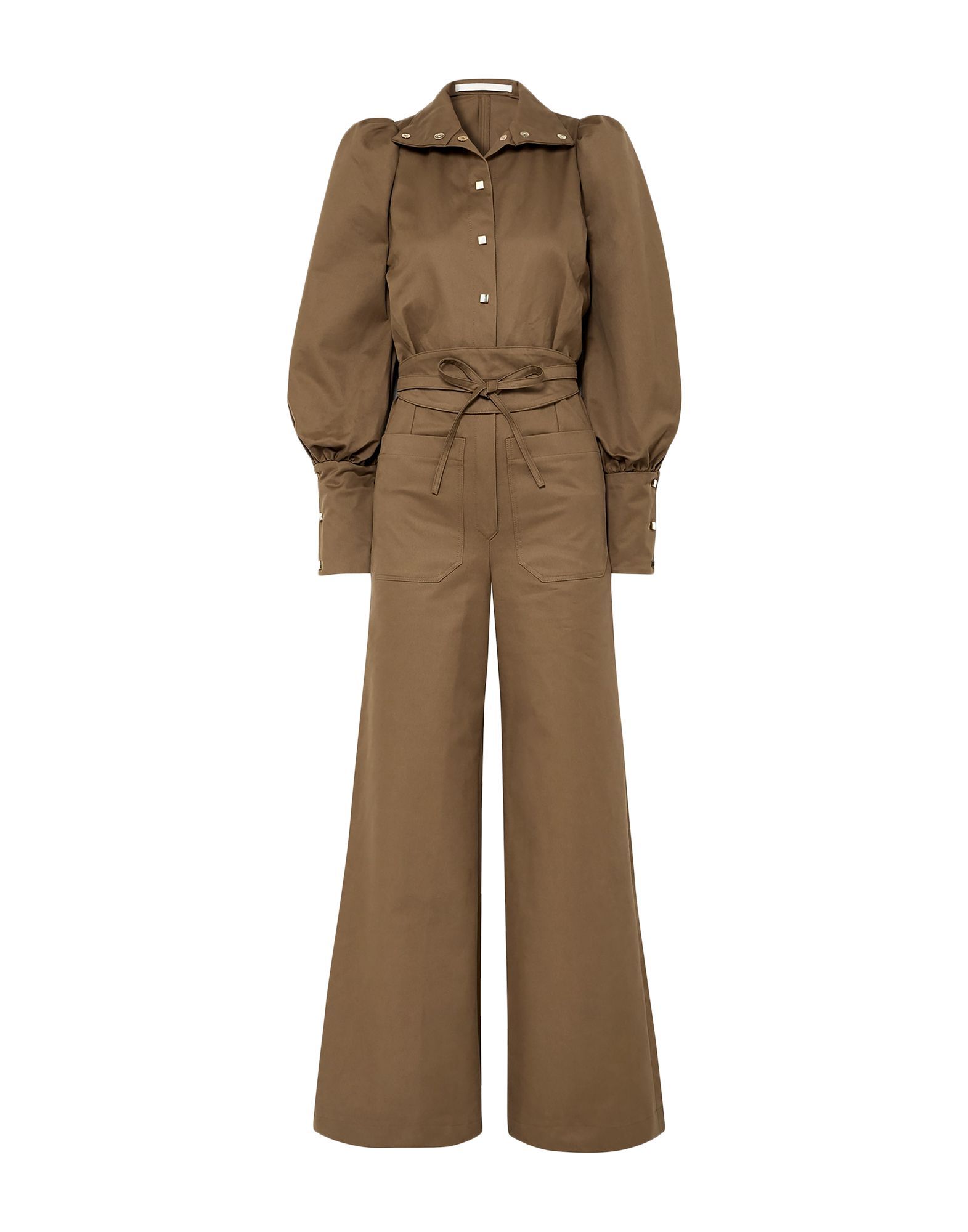 gabardine, frills, basic solid colour, long sleeves, turtleneck, multipockets, snap buttons fastening, front closure