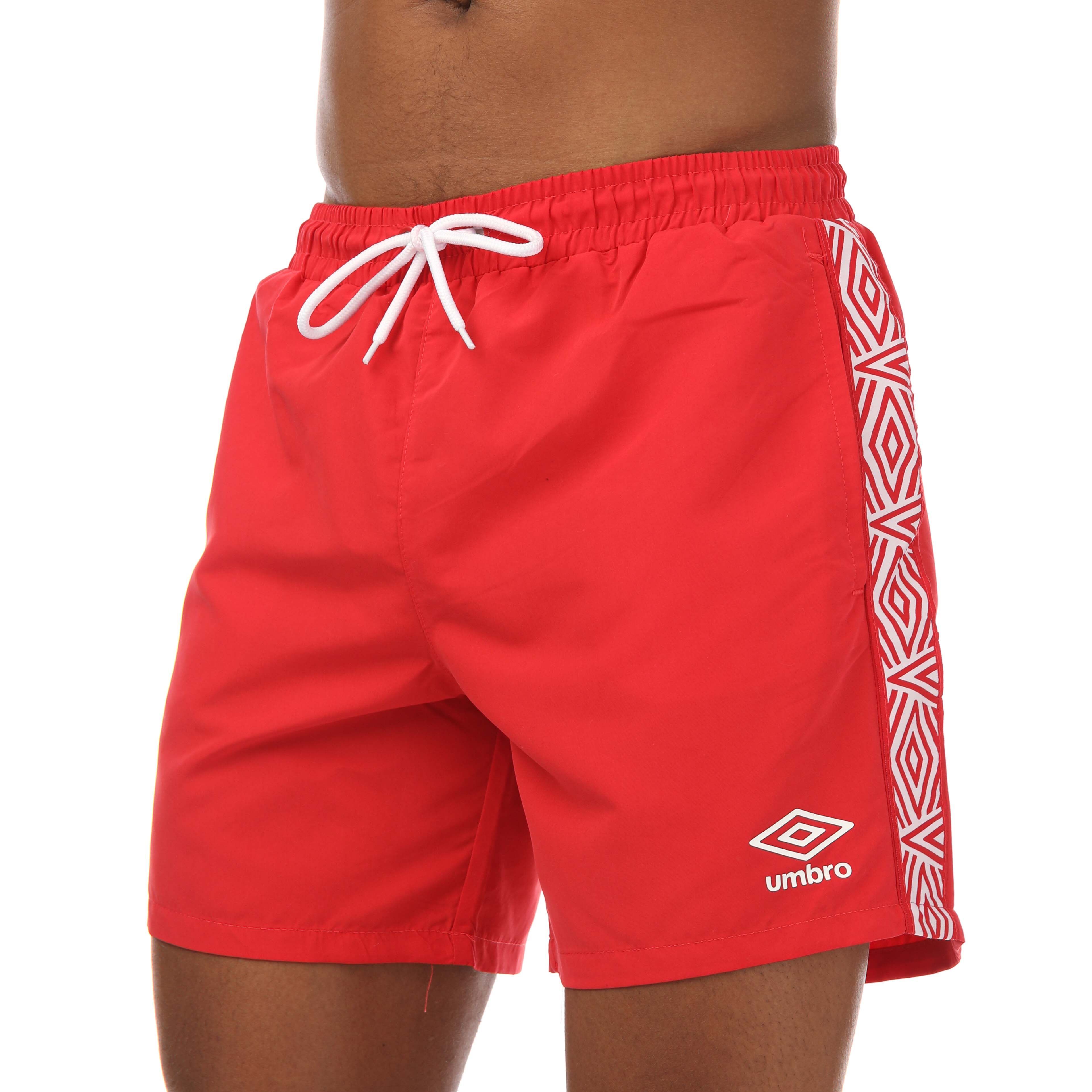 monteren brandstof Omgekeerde Men's Umbro Tape Swim Shorts in Red