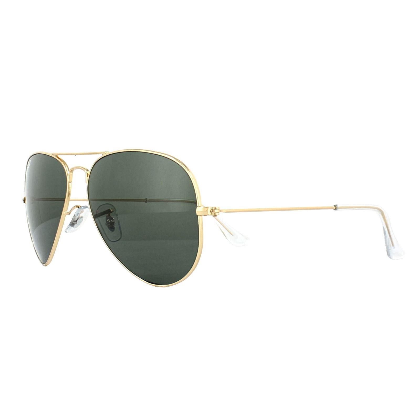 Ray-Ban Sunglasses Aviator 3025 Gold Green Polarized 001/58 62mm