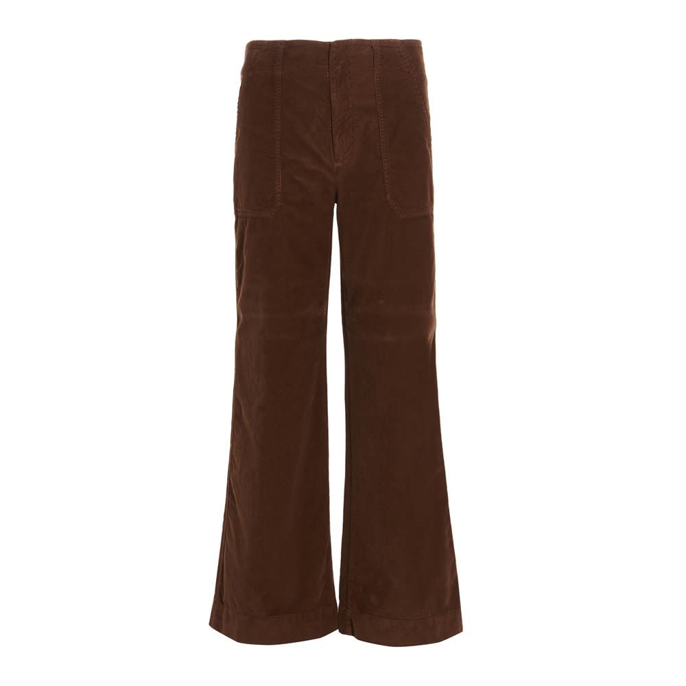 ‘Etoile’ stretch cotton corduroy trousers with a high waist and a loose leg.