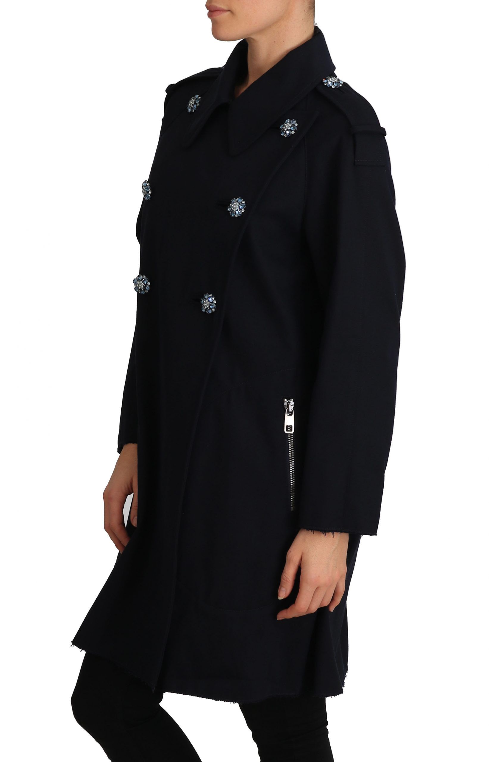 Dolce & Gabbana Black Single Breasted Trench Coat Jacket