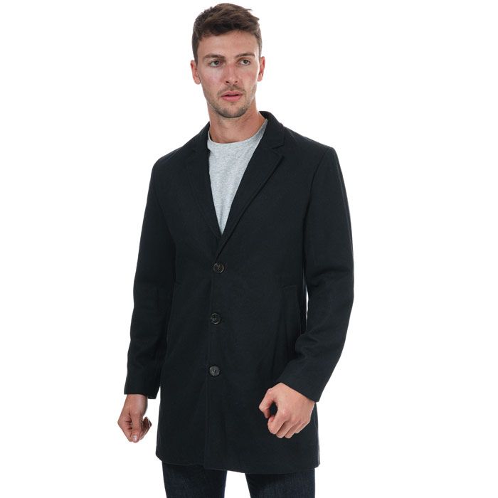 Mens Original Penguin Faux Wool Peacoat Jacket in navy.- Lapel collar.- Long sleeved.- Button front closure.- Double breasted.- Side pockets.- Regular fit.- Shell: 100% Polyester. Lining: 100% Polyester. Machine washable. - Ref: 124681706