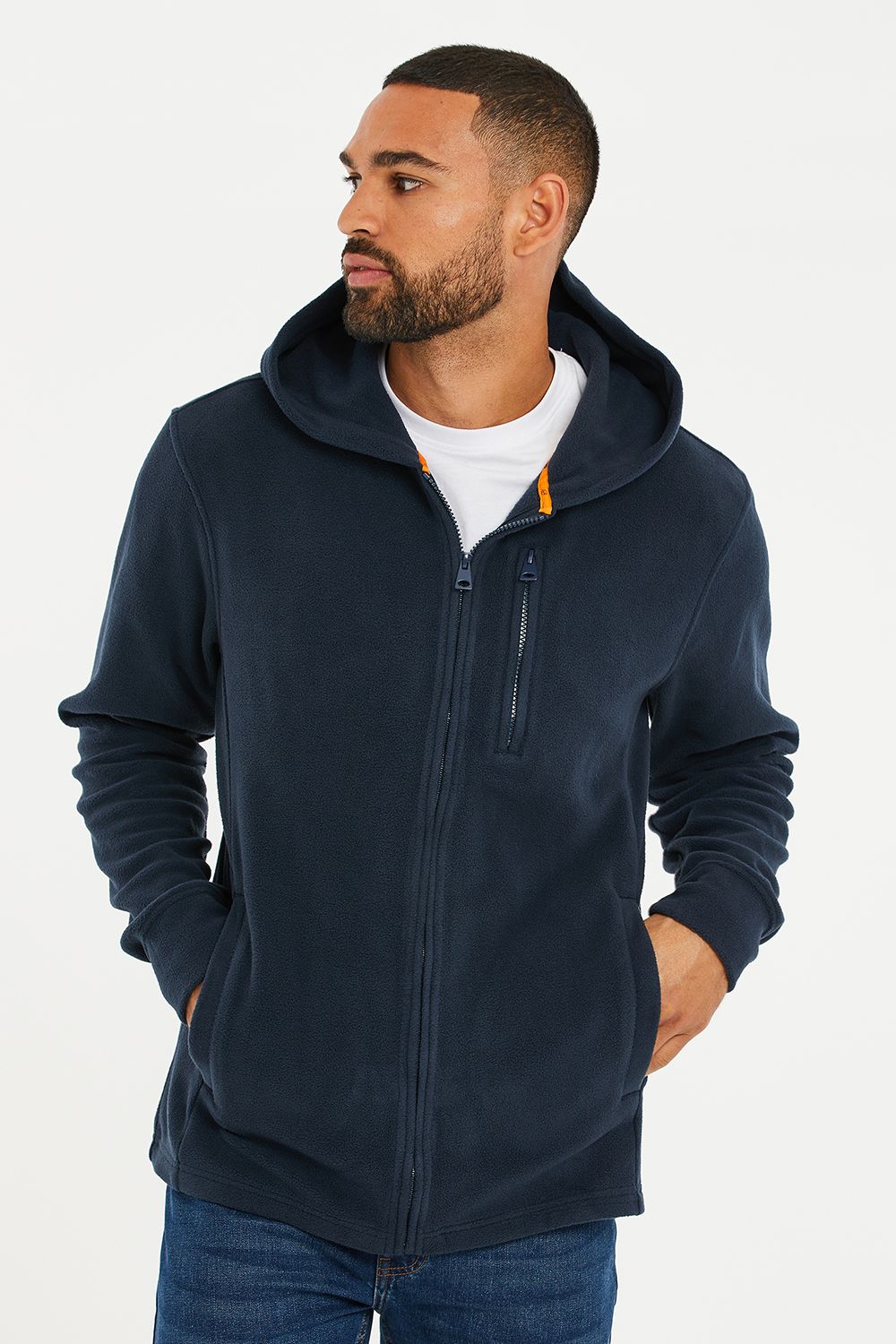 'Rueben' Micro Fleece Zip Through Hoodie