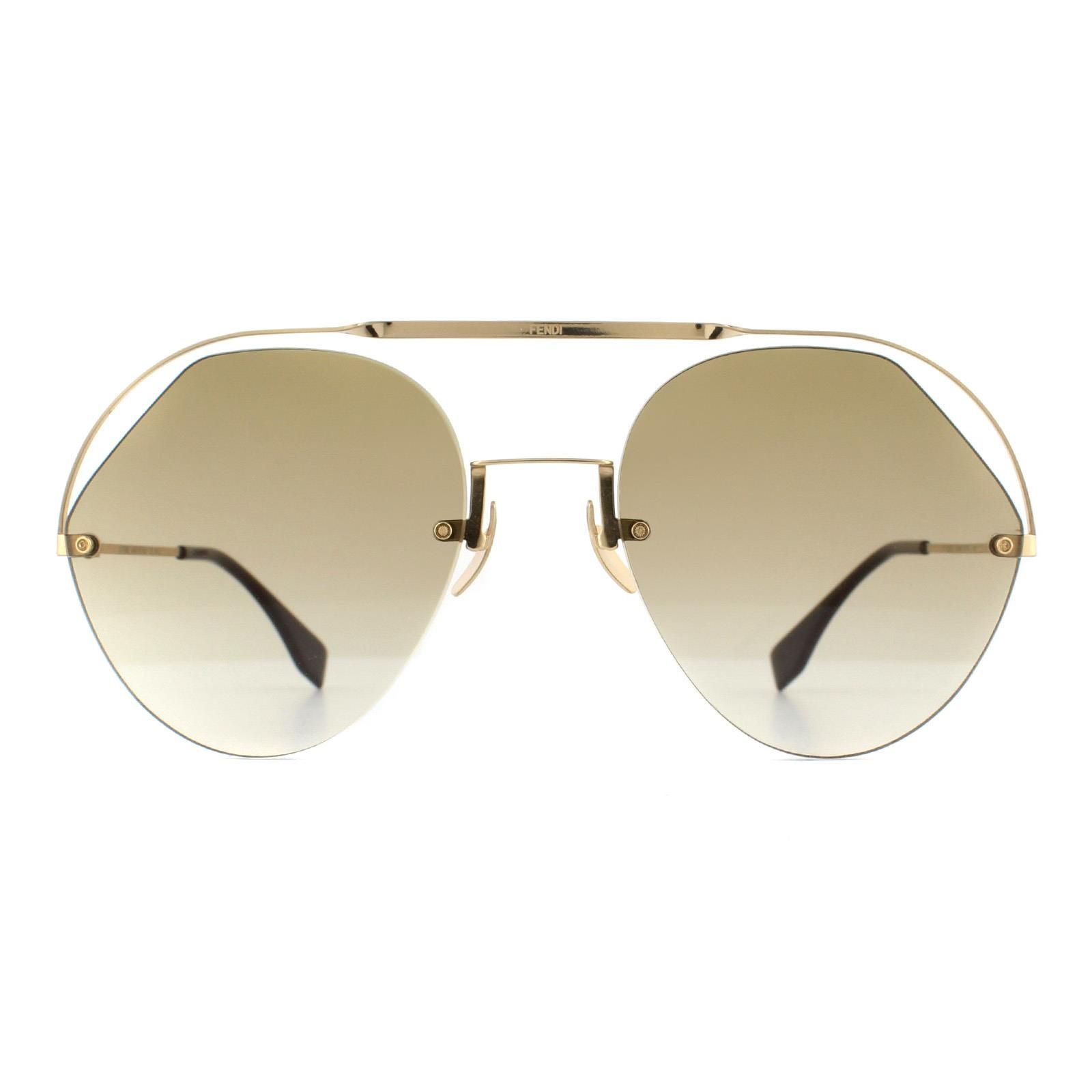 Fendi Sunglasses FF 0326/S 09Q HA Gold Brown Gradient
