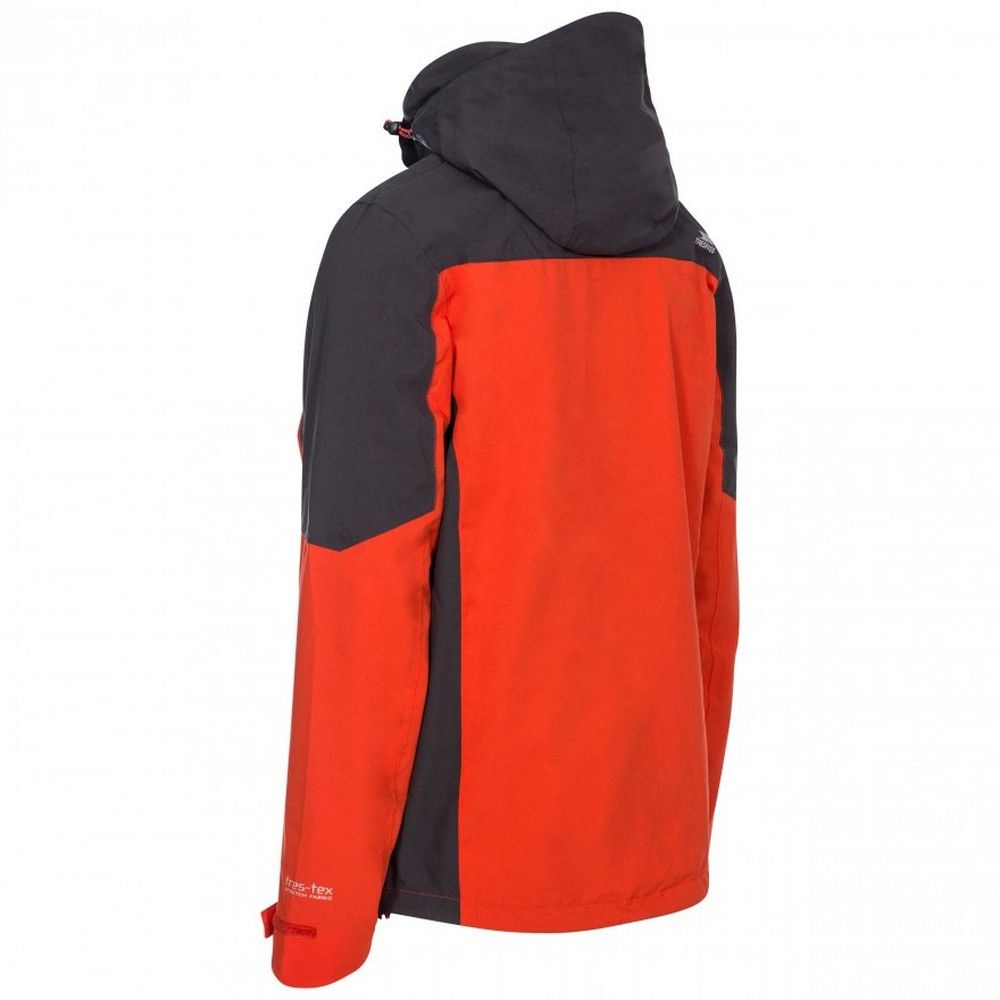 Materials: (Shell) 100% polyester pongee TPU, (Lining) 100% polyester. Features a detachable, zip off hood and windproof protection. With a shell, contrasting lining and 3 zip pockets. Also includes a drawcord, taped seams and adjustable cuffs. Waterproof: 8000mm. Breathable: 5000mvp. Sizes (chest size): (XXS) 79-84cm, (XS) 84-89cm, (S) 89-94cm, (M) 96.5-101.5cm, (L) 104-109cm, (XL) 111.5-117cm, (XXL) 117-122cm, (3XL) 122-127cm.