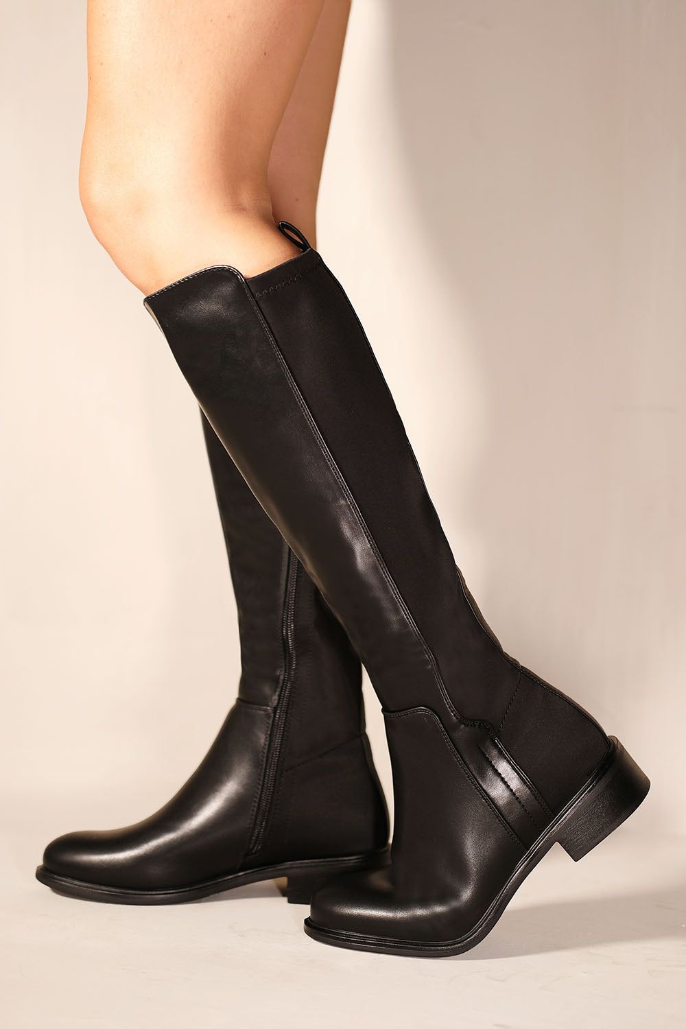 side zip knee high boots