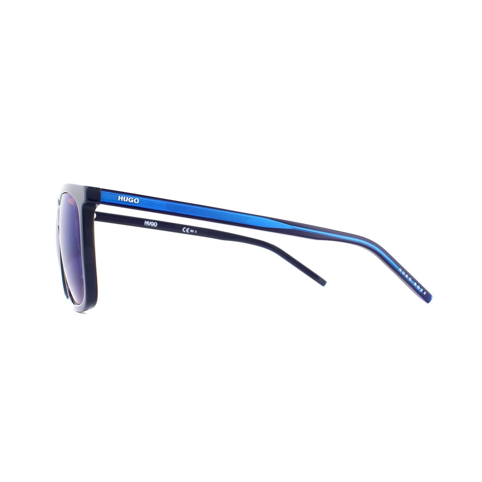 Hugo by Hugo Boss Sunglasses HG 1027/S PJP XT Blue Blue Sky Mirror are made of multi-layer acetate by Hugo for a modern fresh look with pops of colour on the temples for a funky trendy finish.