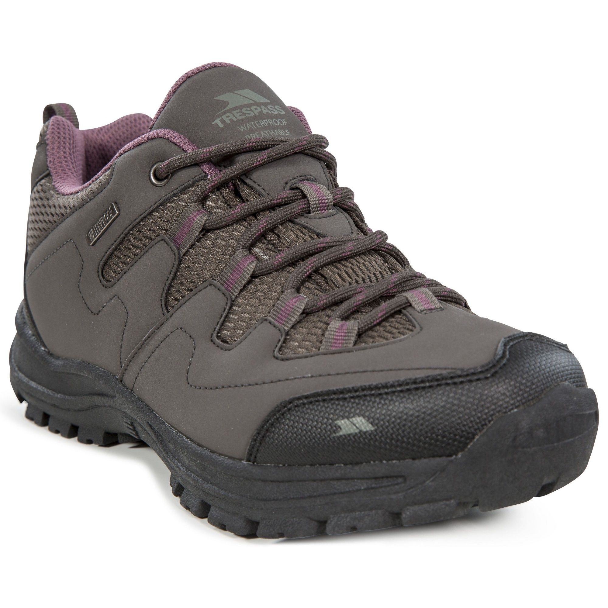 Upper: PU/Textile, Lining: Textile, Outsole: TPR. Walking low cut. Waterproof and breathable membrane. Ankle supportive cushioned collar and tongue. Protective and durable toe and heel guard. Arch stabilising and supportive steel shank.