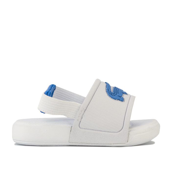 Infant Boys Lacoste L.30 Strap Sandals.<BR>- Single bandage upper <BR>- Slip on with elastic strap for support<BR>- Branding to front <BR>- Synthetic Upper  Synthetic Lining  Synthetic Sole <BR>- Ref: 739CUI0006080