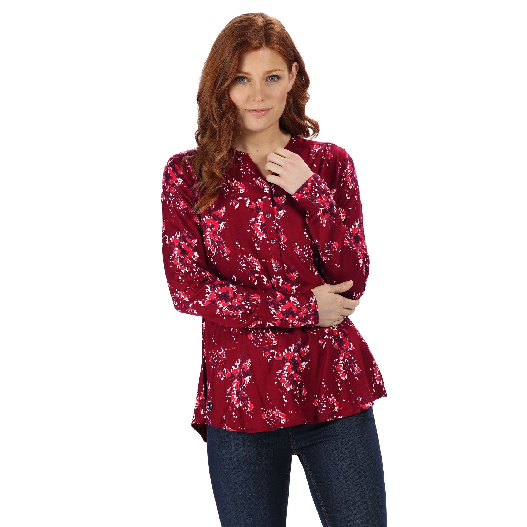100% Viscose fabric. All over print. Shaped hem. Regatta Womens sizing (bust approx): 6 (30in/76cm), 8 (32in/81cm), 10 (34in/86cm), 12 (36in/92cm), 14 (38in/97cm), 16 (40in/102cm), 18 (43in/109cm), 20 (45in/114cm), 22 (48in/122cm), 24 (50in/127cm), 26 (52in/132cm), 28 (54in/137cm), 30 (56in/142cm), 32 (58in/147cm), 34 (60in/152cm), 36 (62in/158cm).