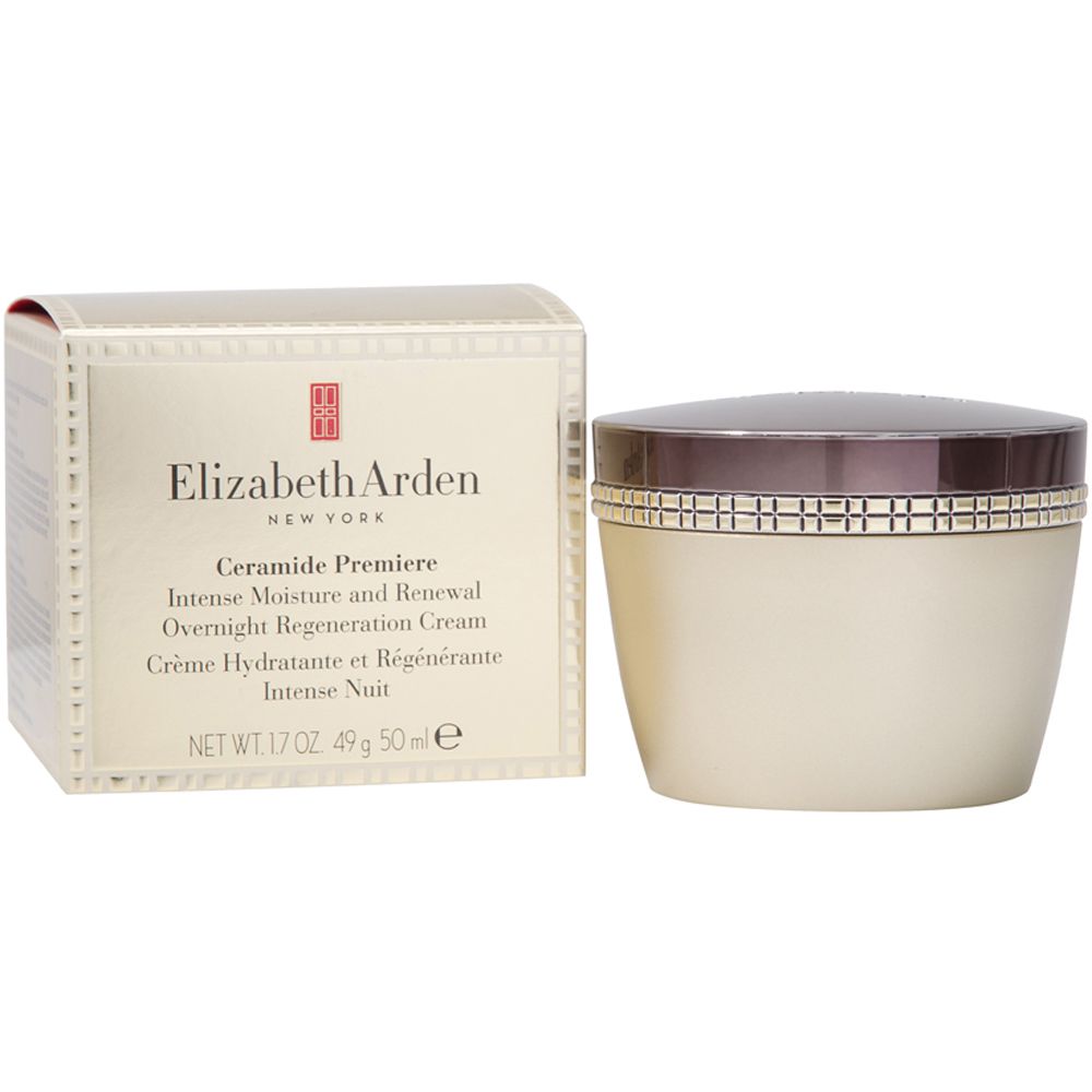 Elizabeth Arden Ceramide Premiere Moisture And Renewal Overnight Cream works while you sleep to replenish and revitalise dry fragile looking skin. This amazing cream makes your skin feel moisturised smooth and comforted. It brightens the look of skin and improves its overall appearance. It also restores skins natural moisture balance and eases the appearance of fine lines and wrinkles. Rich creamy texture absorbs quickly lightly scented.