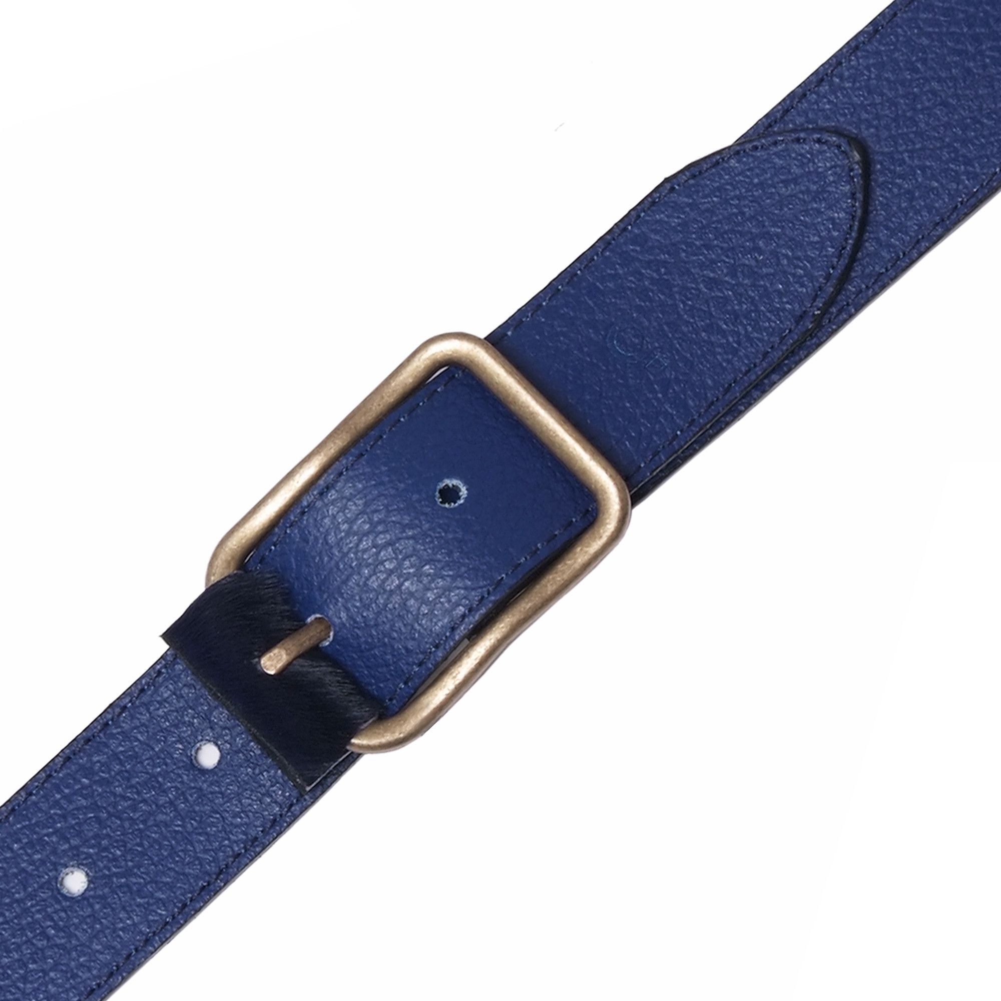 Womens Blue Leather Belt
