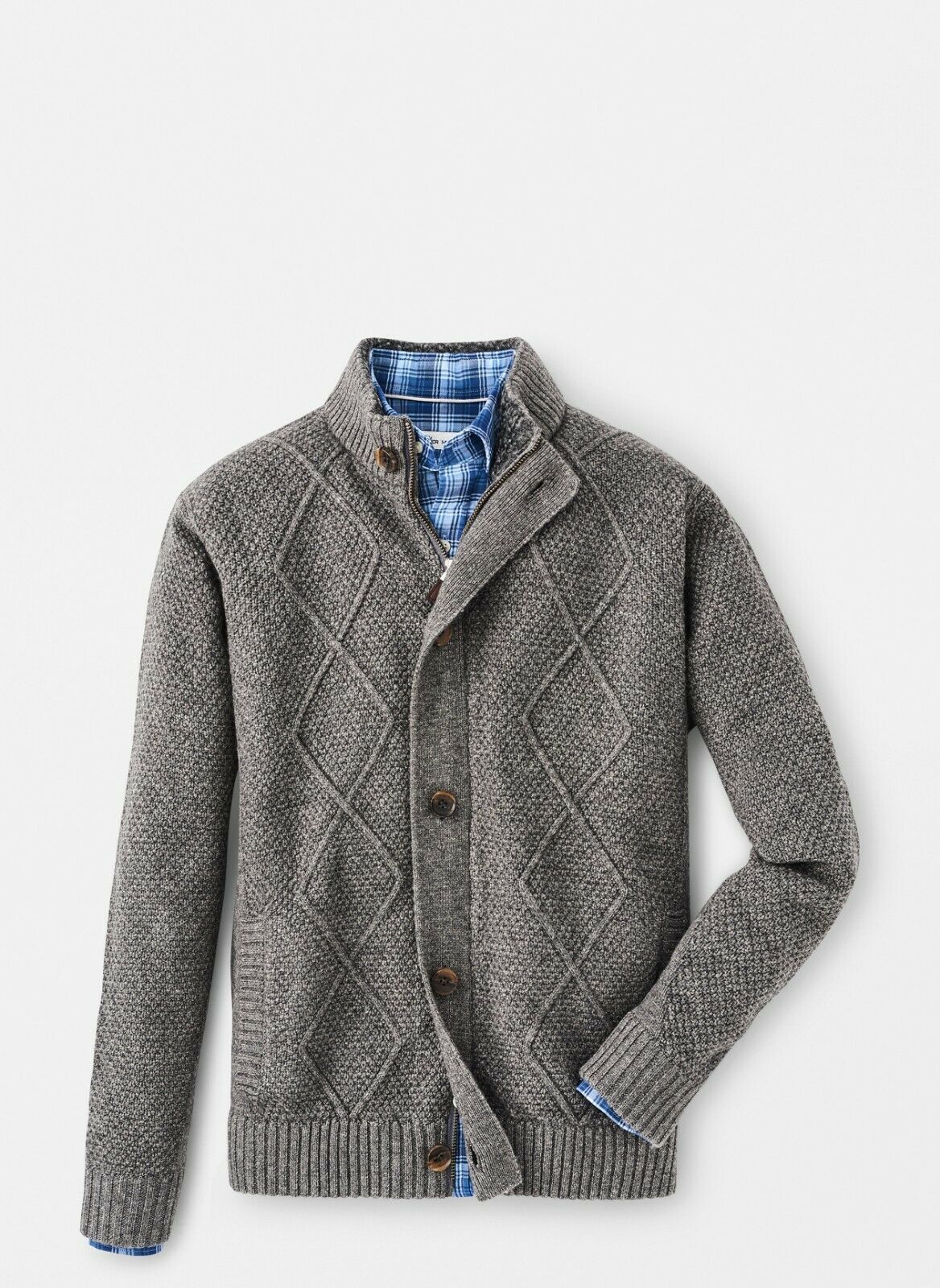 <br>Color: Grays<br>Size Type: Regular<br>Size (Men's): S<br>Style: Cardigan<br>Material: Wool Blends