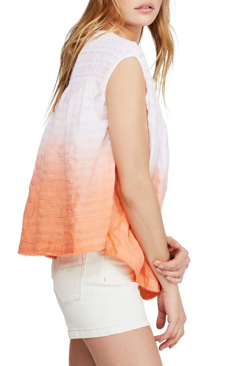<br>Color: Oranges<br>Size Type: Regular<br>Size (Women's): S<br>Sleeve Style: Sleeveless<br>Style: Blouse<br>Occasion: Casual<br>Material: Cotton Blends