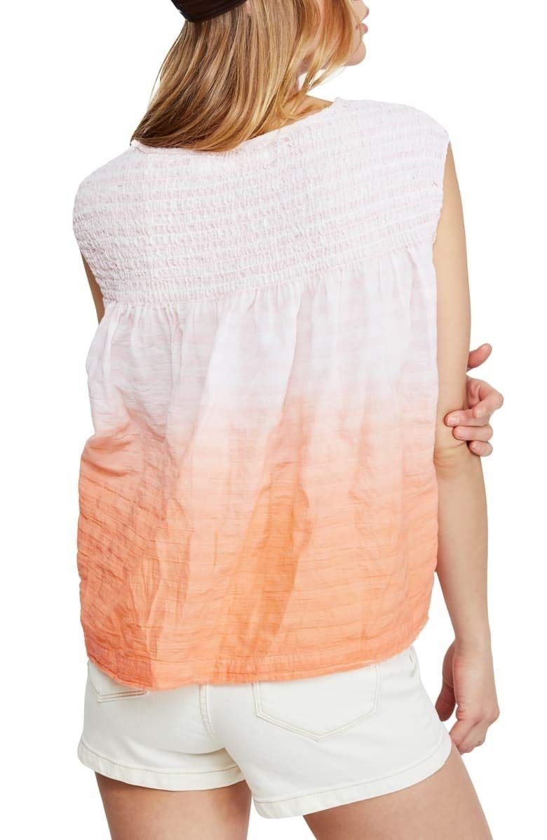 <br>Color: Oranges<br>Size Type: Regular<br>Size (Women's): S<br>Sleeve Style: Sleeveless<br>Style: Blouse<br>Occasion: Casual<br>Material: Cotton Blends