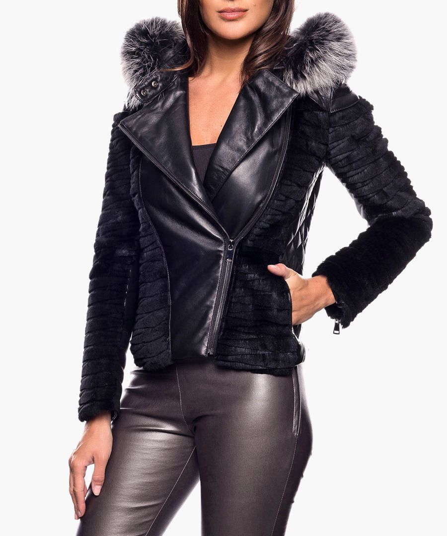Adelys black leather jacket