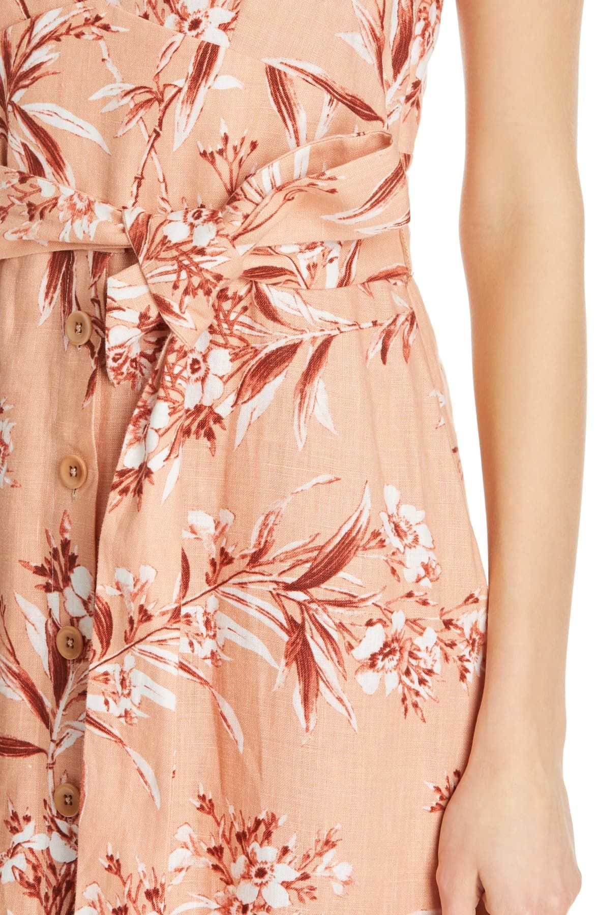 <br>Color: Pinks<br>Size Type: Regular<br>Size (Women's): XS<br>Lined: Yes<br>Sleeve Style: Sleeveless<br>Occasion: Casual<br>Style: Sheath Dress<br>Look: Summer<br>Dress Length: Midi<br>Material: Linen<br>Zipper: Side Zipper