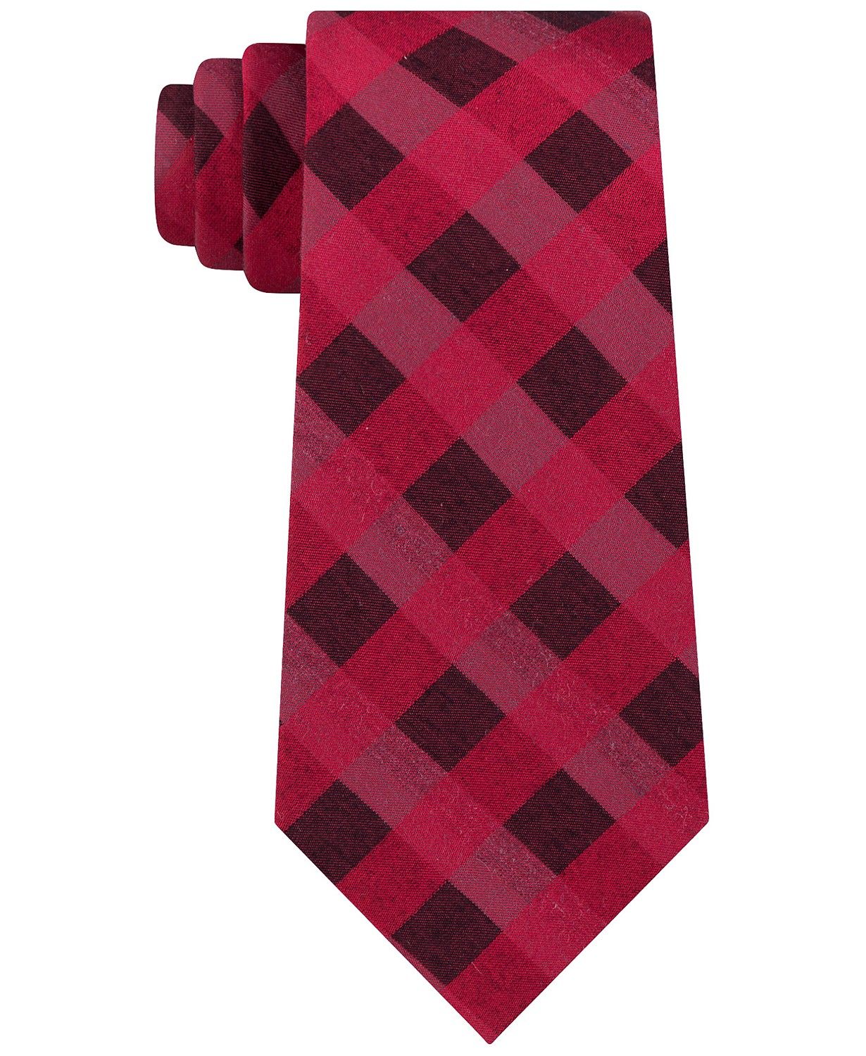 <br>Color: Reds<br>Pattern: Plaids & Checks<br>Style: Neck Tie<br>Width: Skinny (Material: Silk