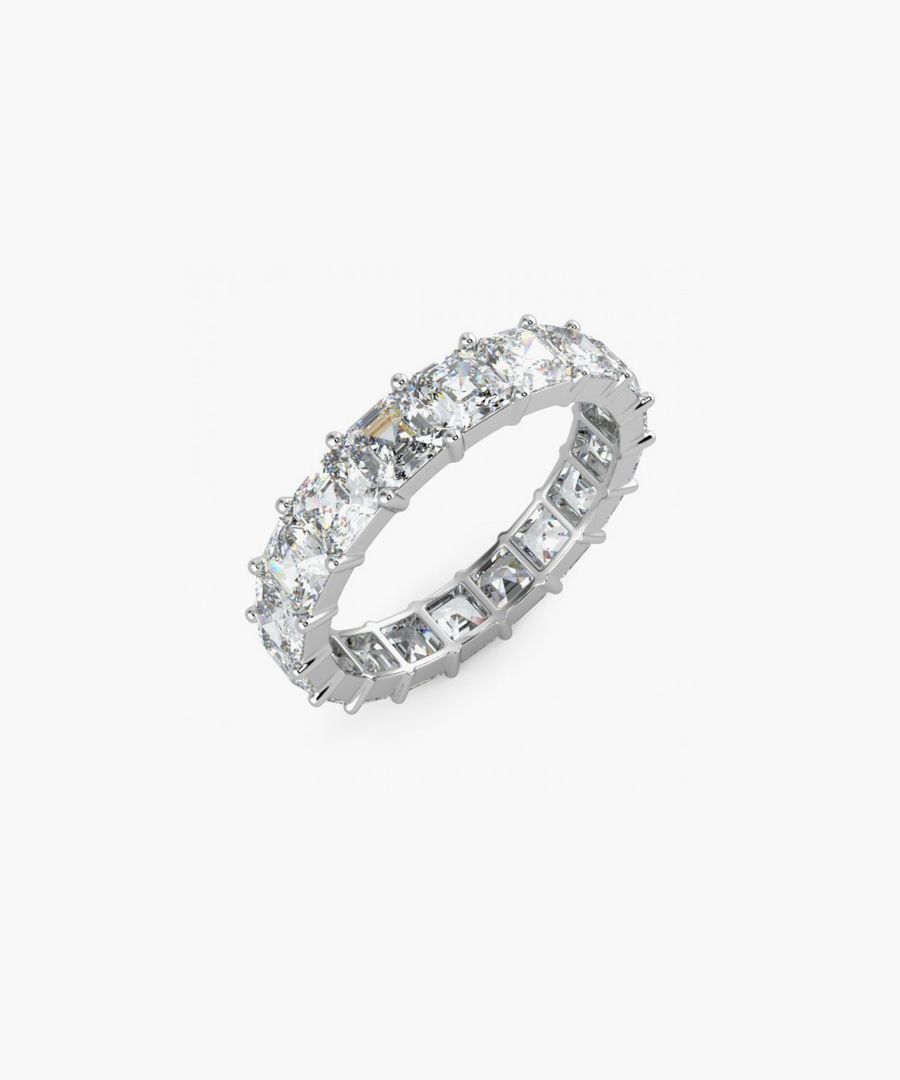 Platinum and 4.00ct asscher-cut diamond full eternity ring