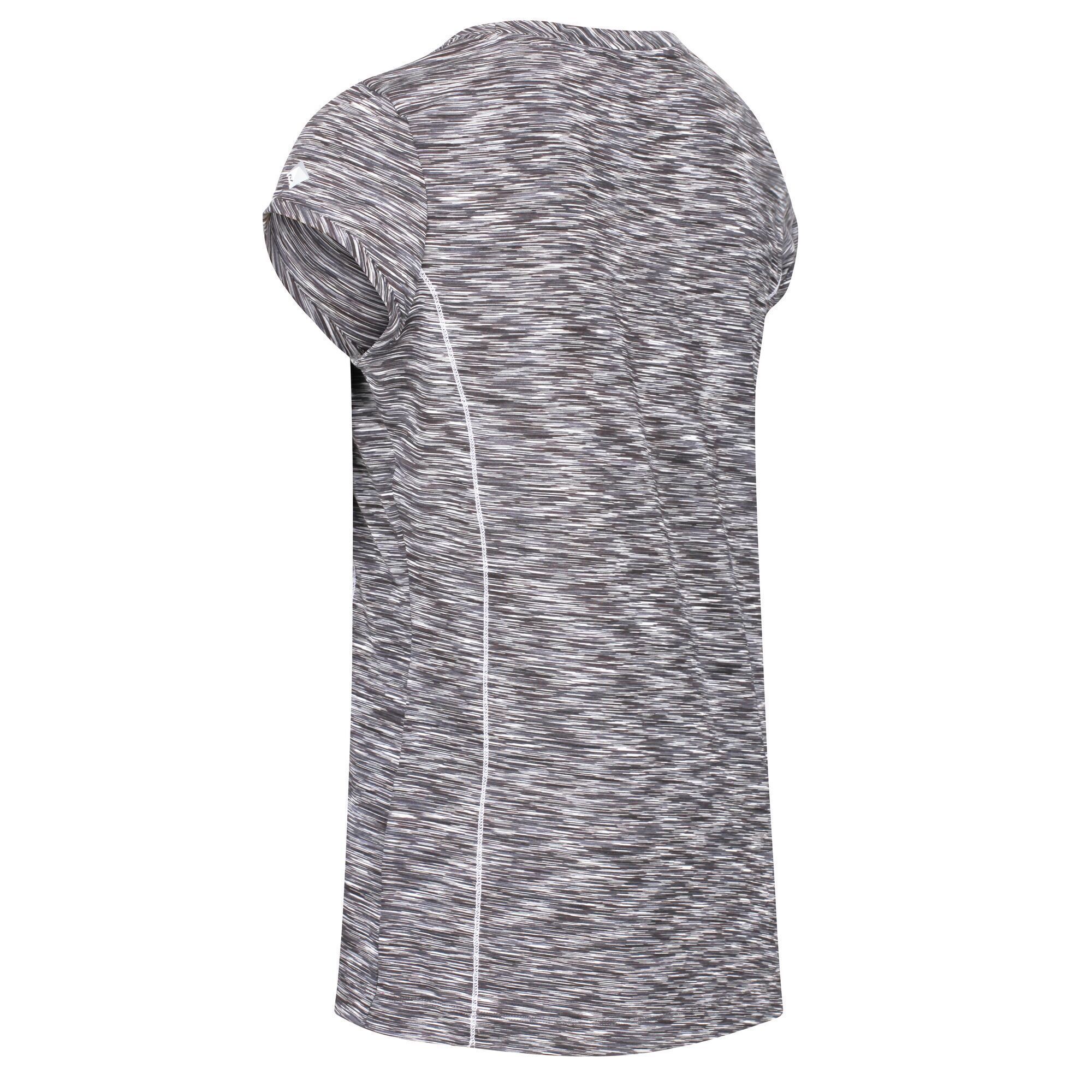 100% polyester. Womens short sleeve t-shirt. Made of soft-touch, marl polyester that efficiently transfers moisture away from your skin for lasting comfort. Designed with a hint of stretch to be form fitting without being tight to allow a natural range of movement during agile hikes and walks. With the Regatta print on the sleeve. Regatta Womens sizing (bust approx): 6 (30in/76cm), 8 (32in/81cm), 10 (34in/86cm), 12 (36in/92cm), 14 (38in/97cm), 16 (40in/102cm), 18 (43in/109cm), 20 (45in/114cm), 22 (48in/122cm), 24 (50in/127cm), 26 (52in/132cm), 28 (54in/137cm), 30 (56in/142cm), 32 (58in/147cm), 34 (60in/152cm), 36 (62in/158cm).