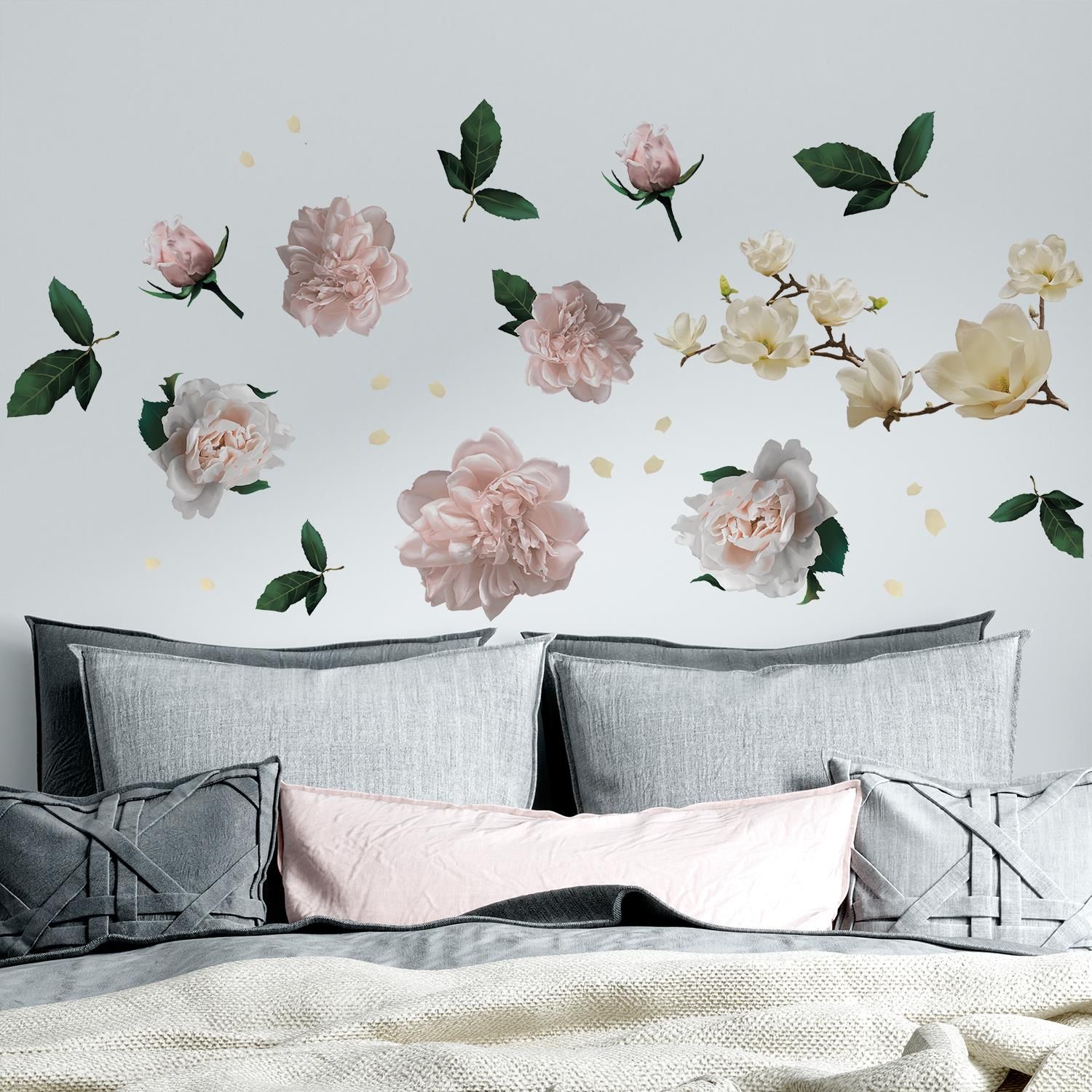 - Our classic floral wall mural will transform your home in seconds! To apply, just peel and stick onto any clean, flat surfaces like wall, furniture or as window screen, and you are good to go!
- Easy to install and to remove without leaving a trace. Can be easily trimmed / cut to fit. 
- Application Notes: Please only attach to the painted surface at least three weeks after painting and clean the surface prior to application. 
- Stickers applied on laminated or wallpapered surfaces cannot be removed. 
- DO NOT APPLY in places with direct contact to fire! Please note: Your monitor color may vary from the actual product. 
- Package Contains: 1 sheet of 30 x 60 cm and 1 sheet of 60 x 90 cm with 38 pieces of stickers. Finishing size: 207 x 151 cm or 81.4 x 59.4 inches.