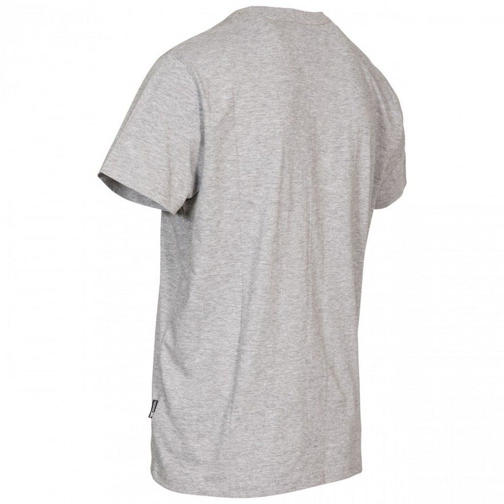 Mens short sleeve t-shirt with graphic print on chest. Round neck. quick dry. Materials: 60% cotton/ 40% polyester.