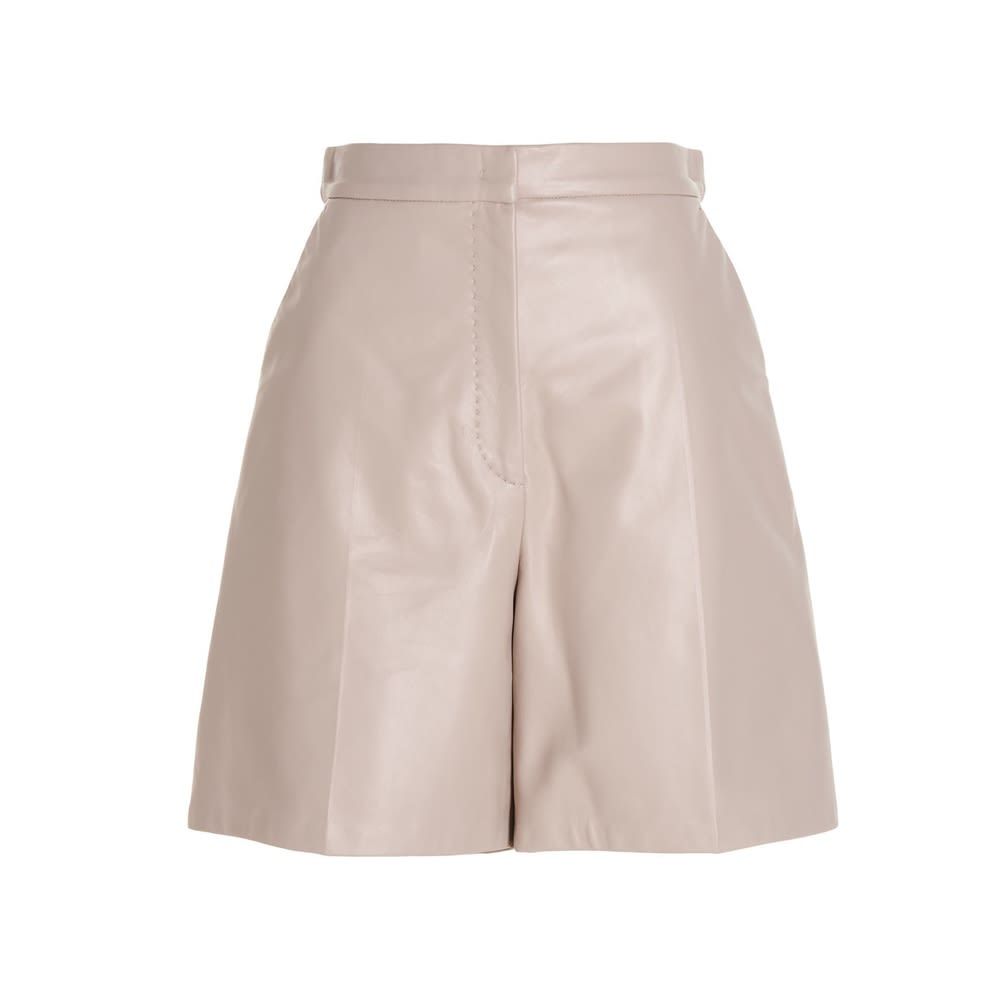 'Lacuna' nappa shorts with high waist and zip closure.