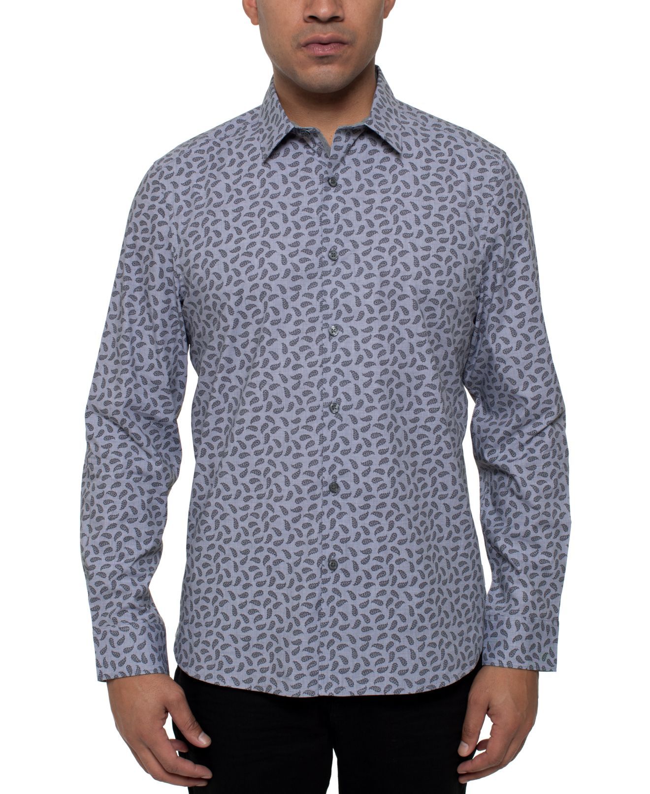 <br>Color: Grays<br>Size Type: Regular<br>Size (Men's): XL<br>Sleeve Length: Long Sleeve<br>Style: Button-Front<br>Fit: Regular<br>Material: Cotton Blends