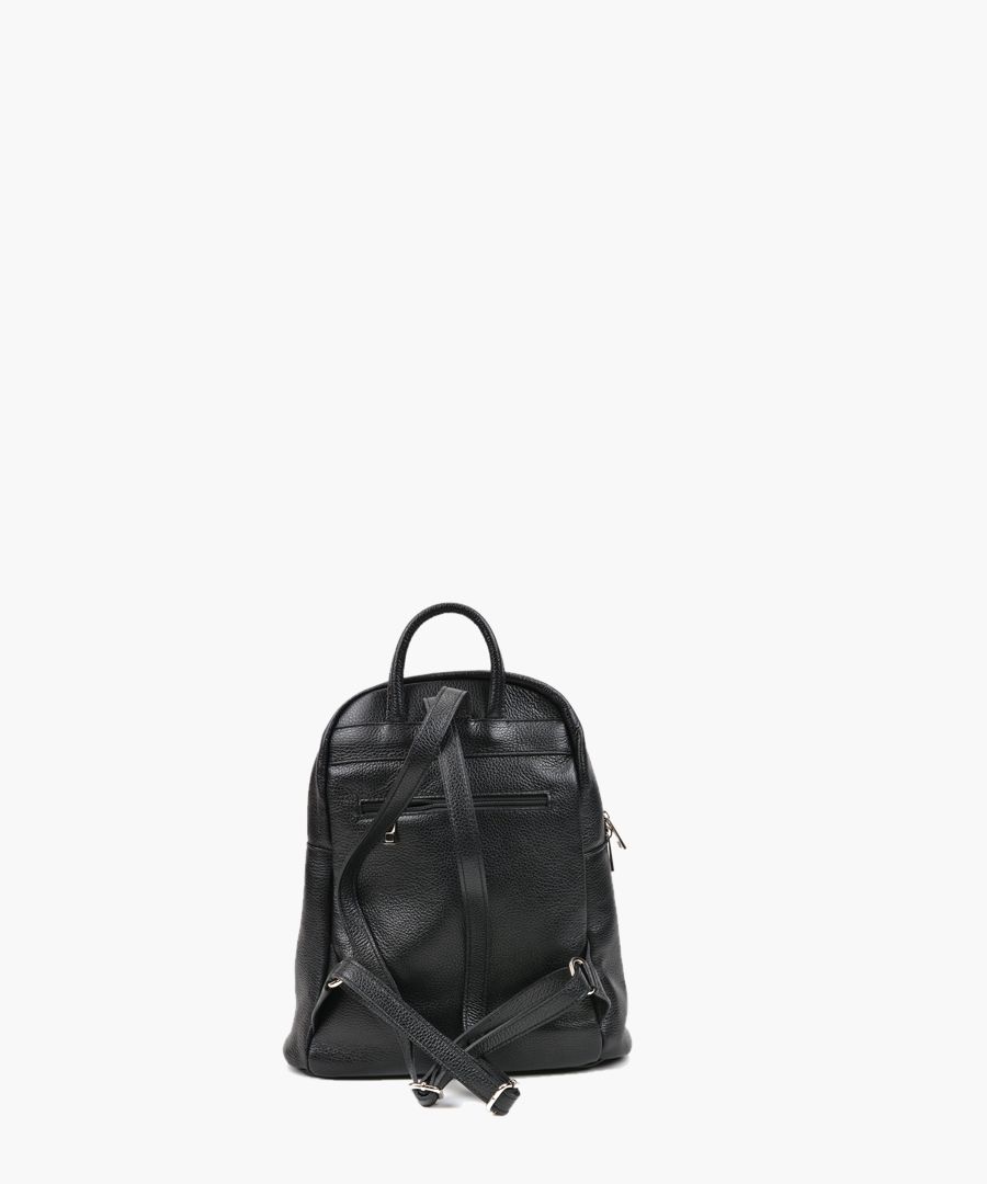 Black leather backpack