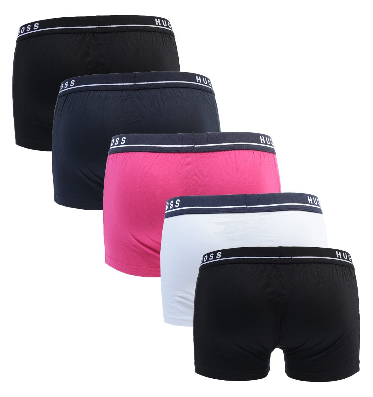 This five pack of boxer briefs from BOSS are crafted from super soft and breathable stretch cotton. Featuring elasticated waistbands and contrast logo details for a signature finish.Five Pack, Stretch Cotton , Elasticated Waistband, 95% Cotton & 5% Elastane, BOSS Branding.