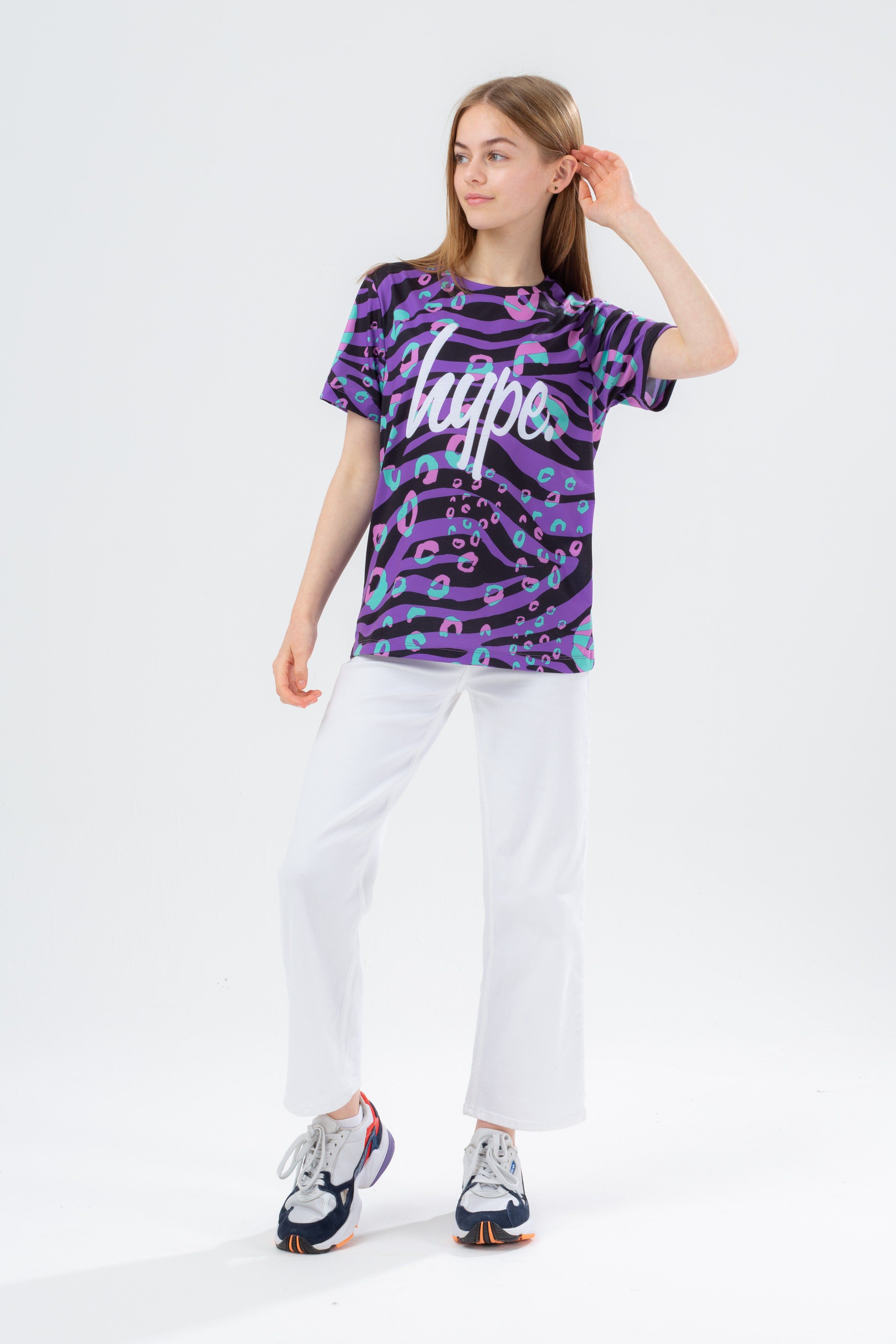 Make a statement in the HYPE. Kids T-Shirt. Designed in our standard kids tee shape with a soft touch fabric base for the ultimate comfort. Finished with a crew neckline and short sleeves. Wear with jeans and jacket for a casual-smart fit or joggers for a casual look. Machine wash at 30 degrees.
