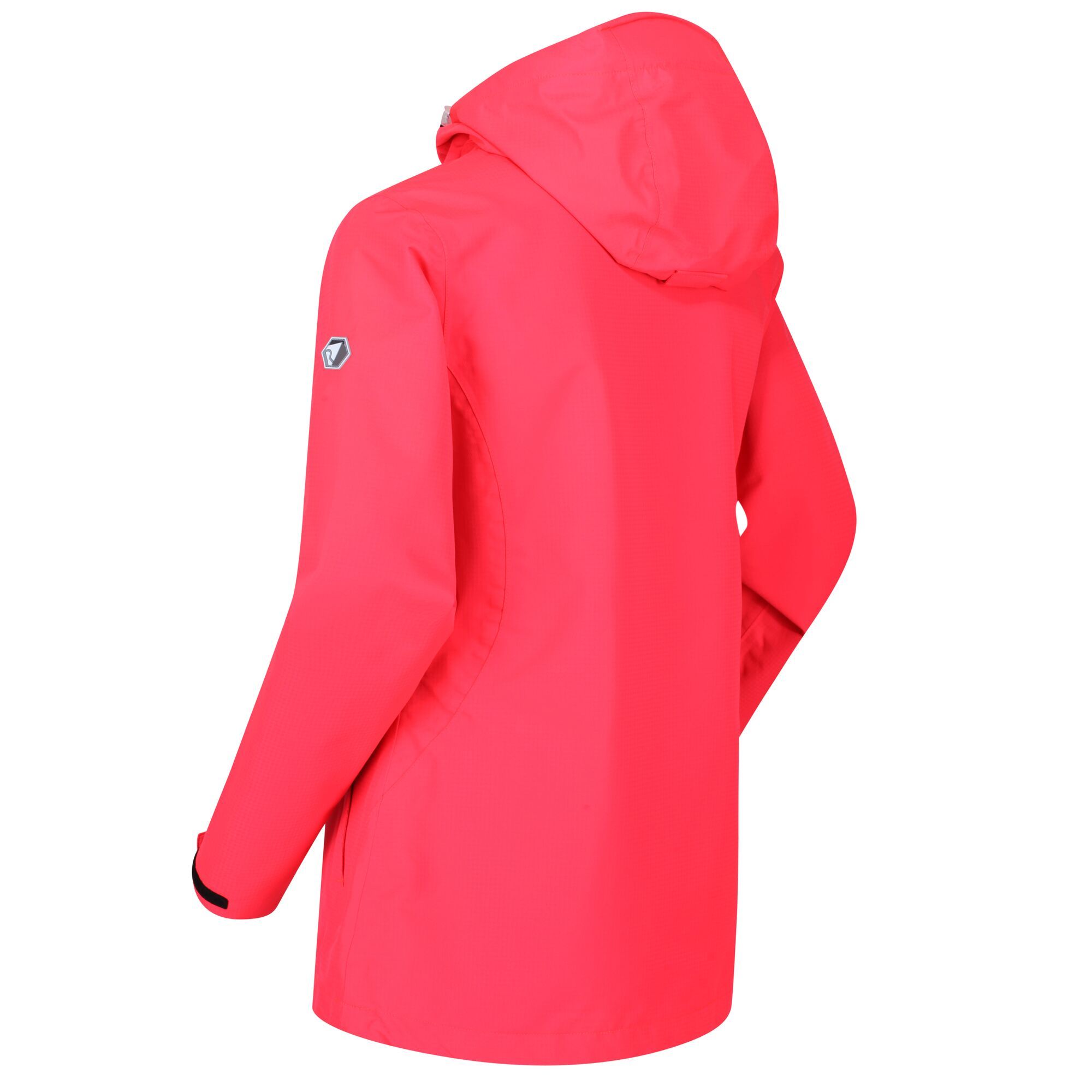 100% Polyester. Weatherproof hooded jacket made from breathable Isotex 5000. DWR water resistant finish. Attached adjustable technical hood. Internal zipped security pocket. 2 zipped pockets. Ideal for wet weather. Hand wash.