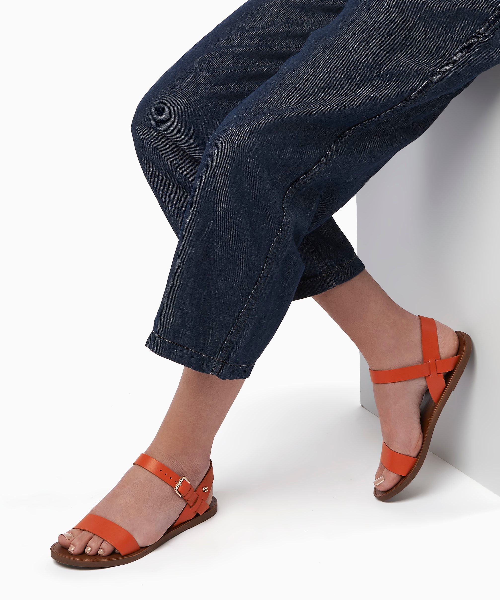 Far-flung escapes call for paired back summer sandals. Crafted from soft leather and featuring an adjustable ankle strap this minimal style will fit seamlessly into your new season wardrobe.