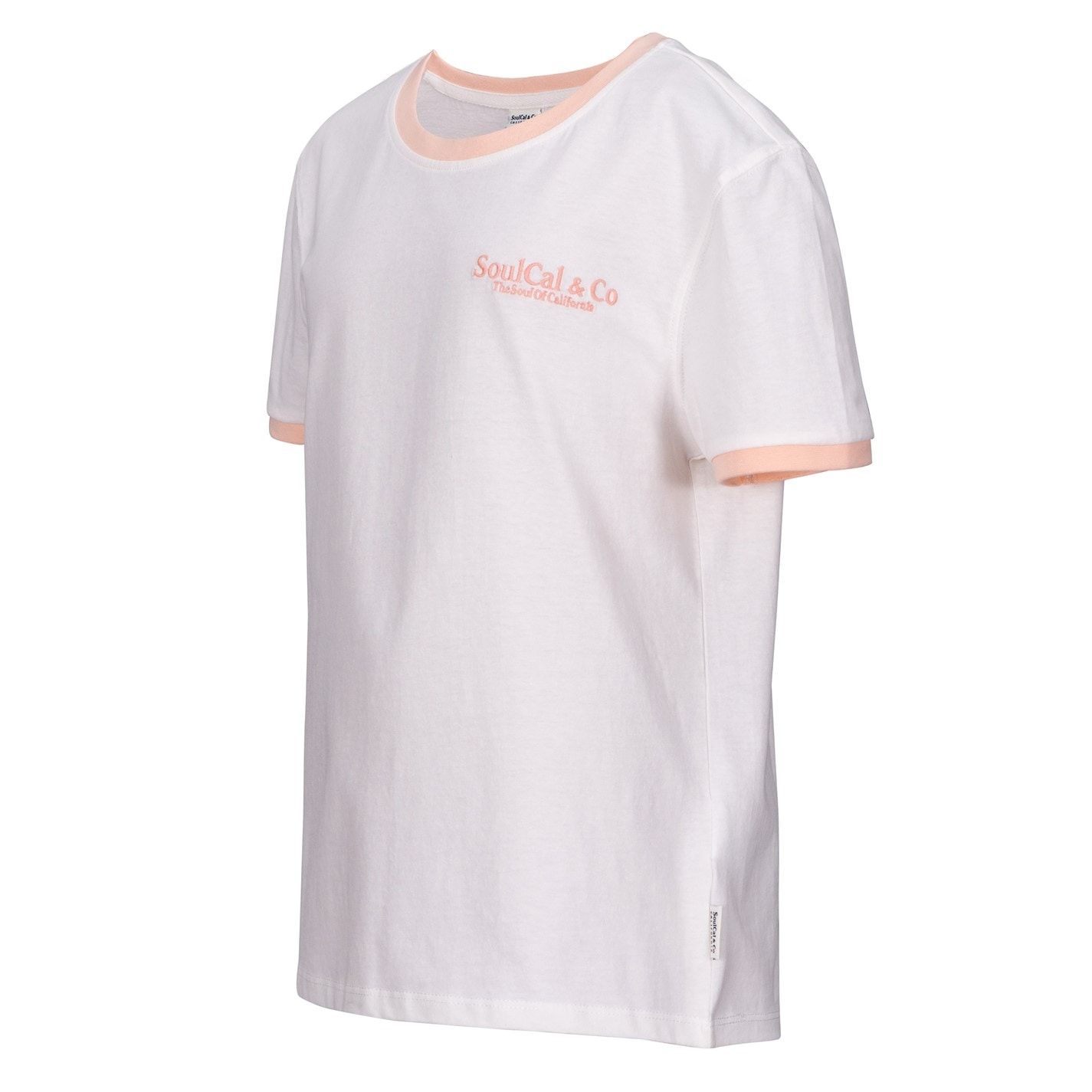 SoulCal Embroidered Ringer T Shirt Womens - This SoulCal Embroidered Ringer T Shirt is crafted with a ribbed crew neckline and short sleeves for a classic look. It features elasticated hems for a comfortable fit and is a lightweight construction. This t shirt is a ringer design with a signature logo and is complete with SoulCal branding.