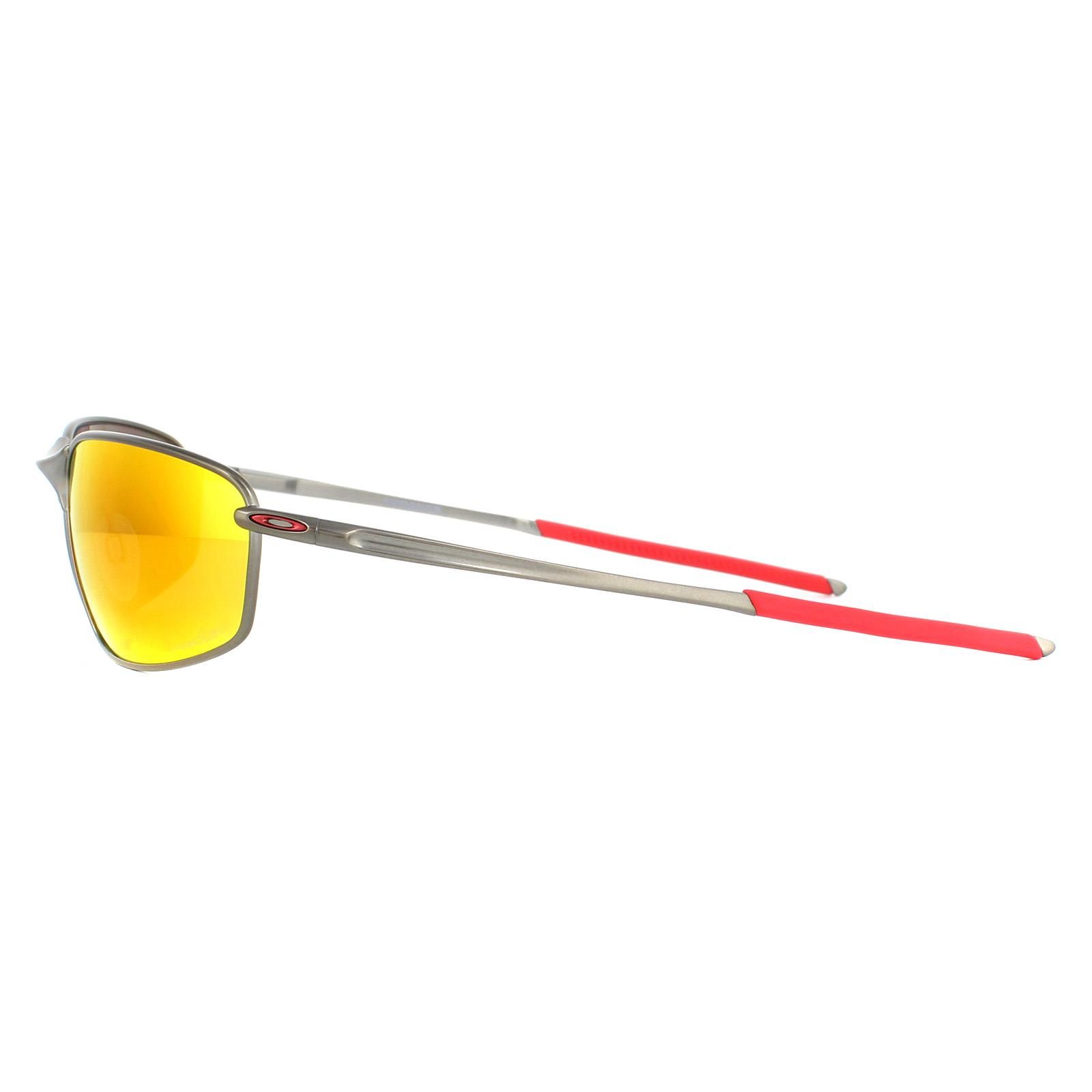 Oakley Sunglasses Whisker OO4141-02 Matte Gunmetal Prizm Ruby take inspiration from the original whisker with a thin, classic silhouette but revived with subtle sculptured designs, unobtainium ear socks. The ultralight C-5 metal ensures comfort and adjustable grip-fit nosepads provide an ideal fit.